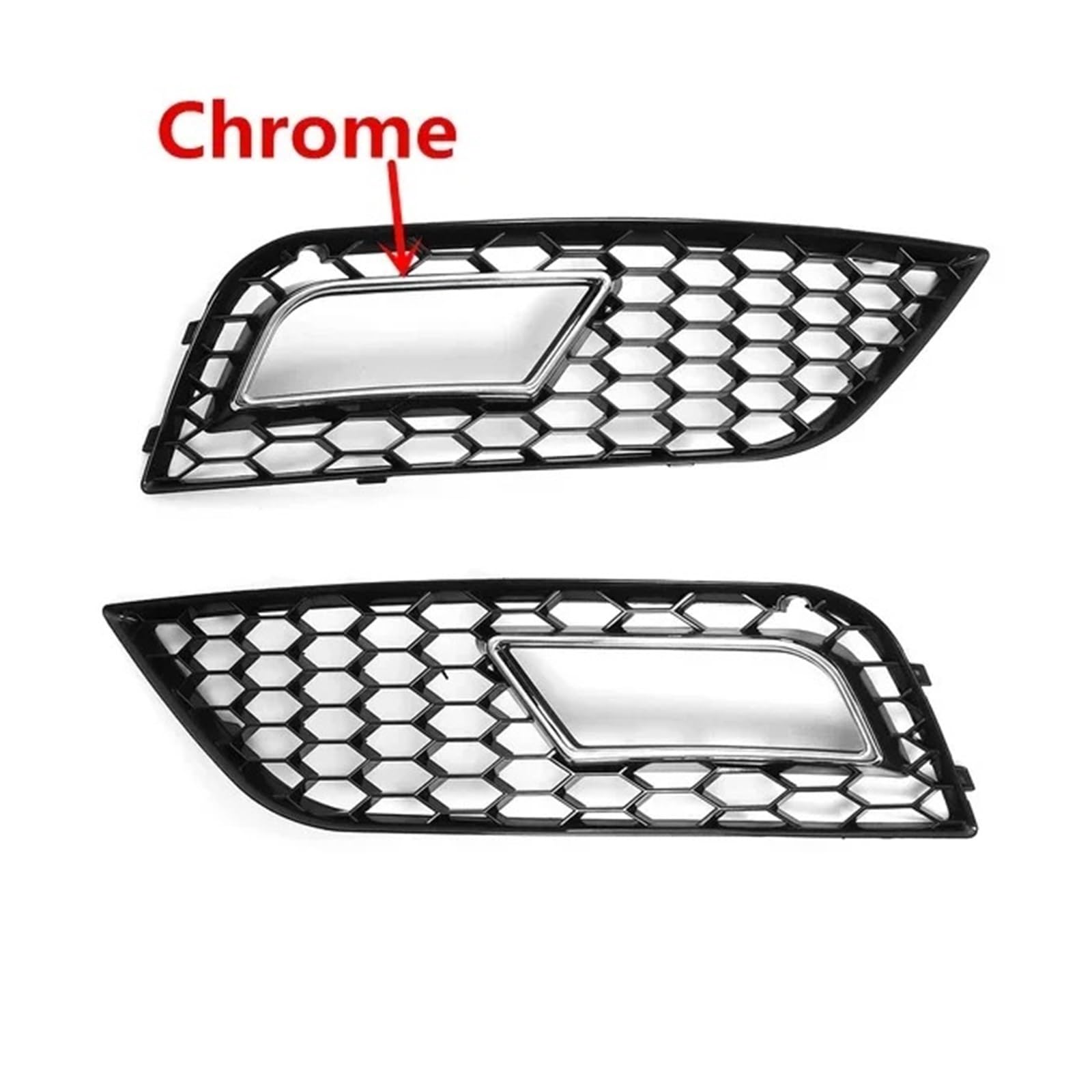 Kühlergrill Grill Nebelscheinwerfer-Lampenabdeckung Waben-Kühlergrill Für A4 Für B8.5 2013 2014 2015 2016 Vorderer Unterer Stoßfängergrill Autozubehör Grill Kühlergrill Vorne(A-Chrome) von BIISVM