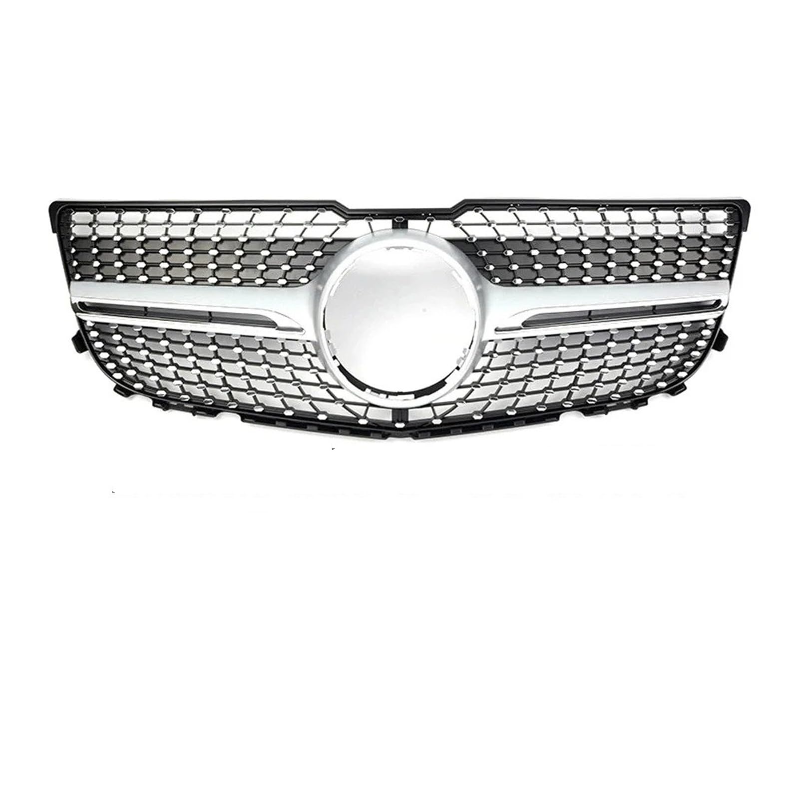 Kühlergrill Grill Oberer Kühlergrill Für Für Benz Für GLK-Klasse Für X204 2013 2014 2015 Für GLK250 Für GLK300 Für GLK350 Renngitter Im Black Diamonds-Stil Grill Kühlergrill Vorne(Diamond-Silver) von BIISVM