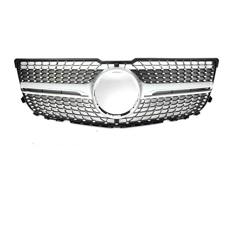 Kühlergrill Grill Oberer Kühlergrill Für Für Benz Für GLK-Klasse Für X204 2013 2014 2015 Für GLK250 Für GLK300 Für GLK350 Renngitter Im Black Diamonds-Stil Grill Kühlergrill Vorne(Diamond-Silver) von BIISVM