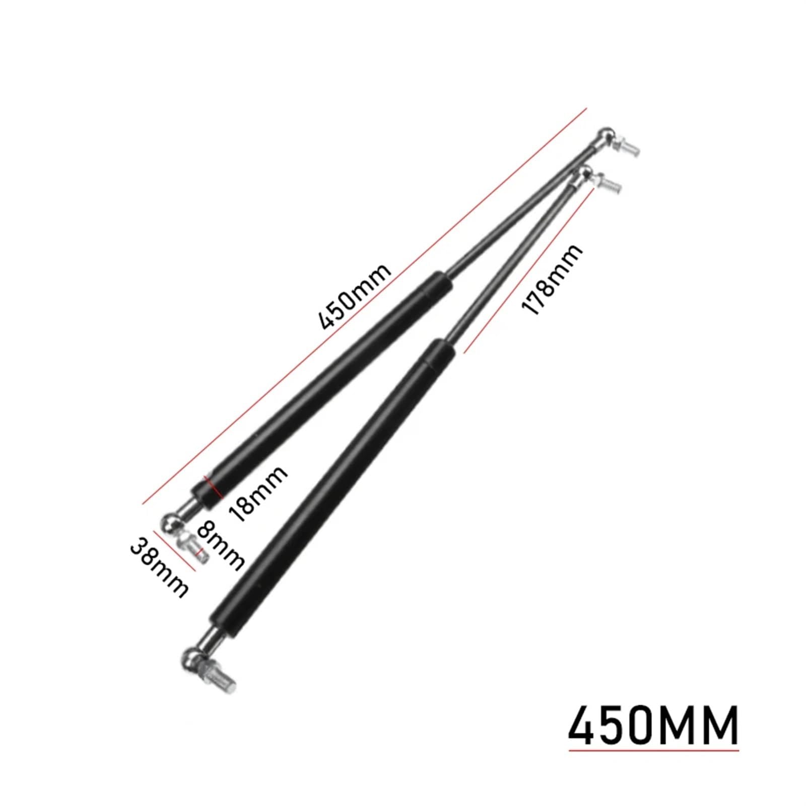 Motorhauben Gasfeder Universal 300-600mm 300N Heckklappe Heckklappe Stoßdämpfer Lift Auto Gasfeder Stützstange Streben Frontabdeckung Motorhaube Gasdruckfedern Motorhaube(450mm) von BIISVM