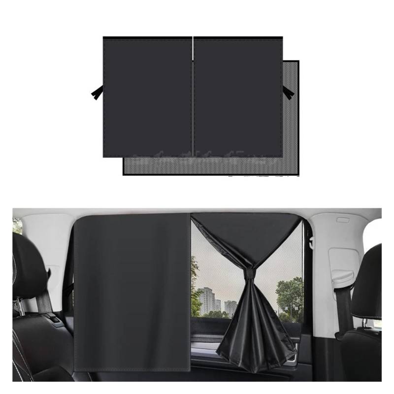 Sonnenblende Autofenster 2Pcs Auto Vorhänge Seite Fenster Sonnenschutz Magnet Doppel Schicht Privatsphäre Vorhang UV Block Sonnenschutz Abdeckung Für Kinder Sonnenschutz Auto(Back 2pcs) von BIISVM