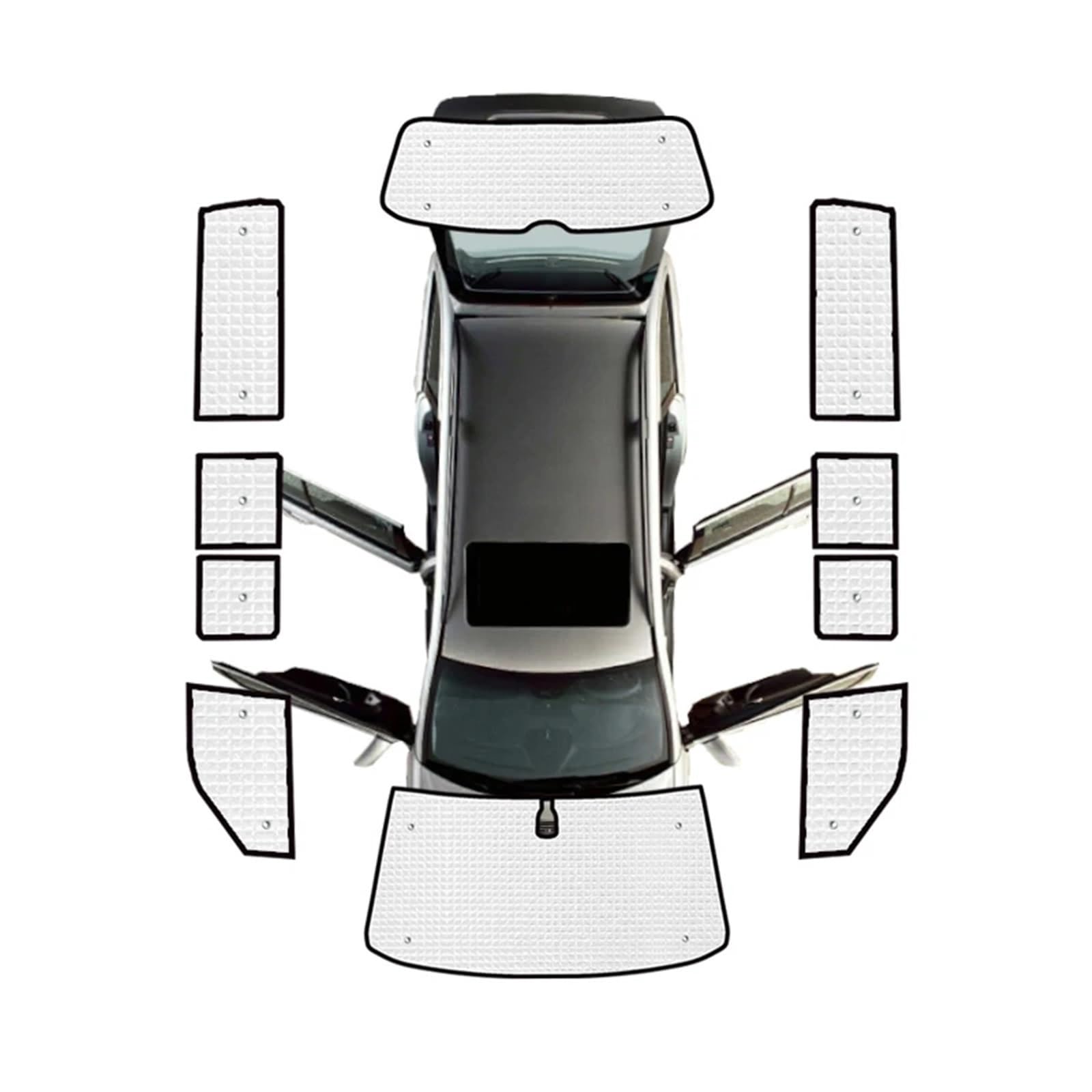 Sonnenblende Autofenster Auto Zubehör Abdeckung Sonnenschirme Auto Fenster Sonnenschutz Abdeckungen Für VW Für Transporter Für Multivan Für Caravelle T6 SWB 2015~2023 Sonnenschutz Auto(All Sunshades von BIISVM