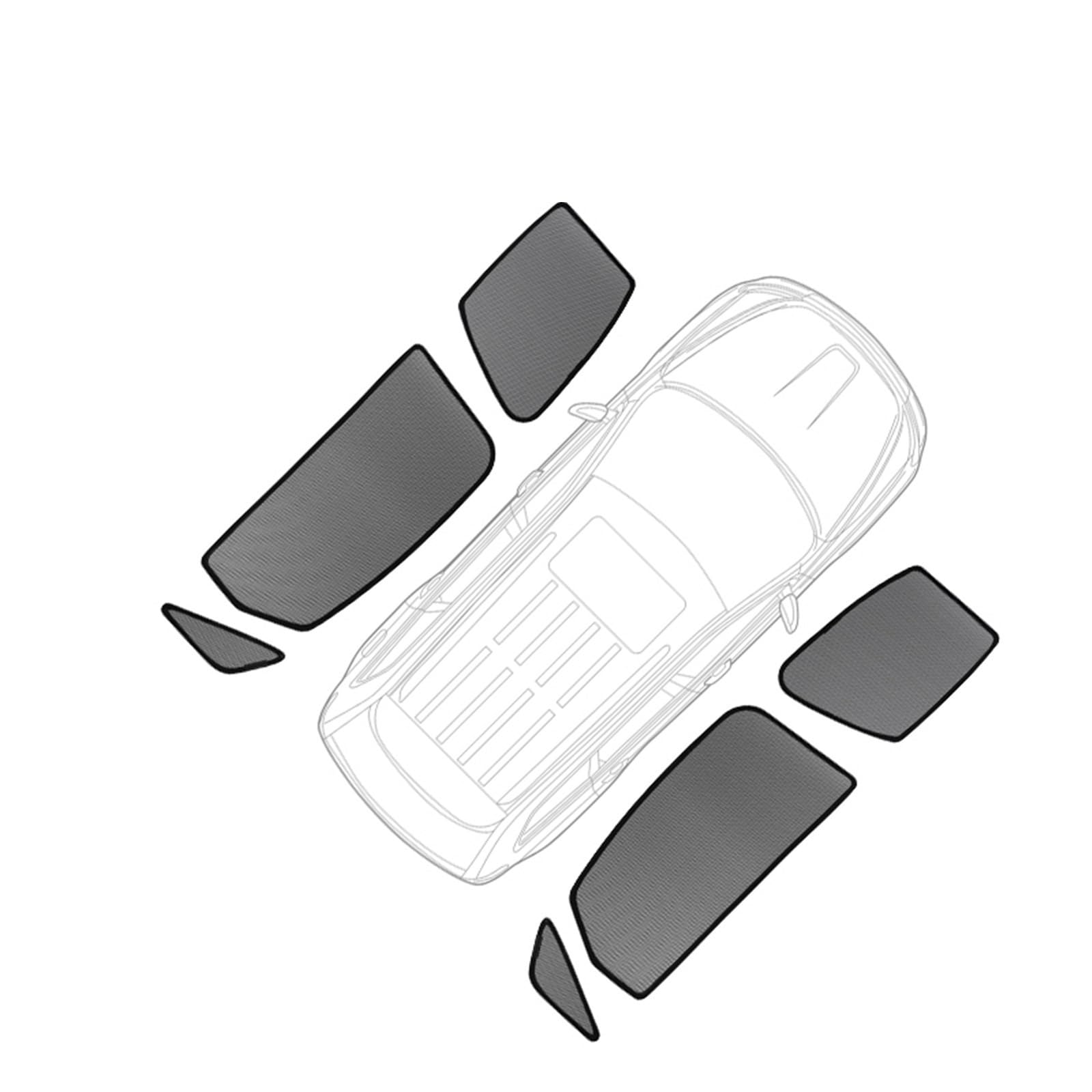 Sonnenblende Autofenster Magnetische Auto-Sonnenschutz-Visier-Front-Heckscheiben-Rahmen-Vorhang-Seitenfenster-Sonnenschutz Für VW Für Tiguan Für Allspace 2016-2022 2023 2024 Sonnenschutz Auto(6PCS Sid von BIISVM