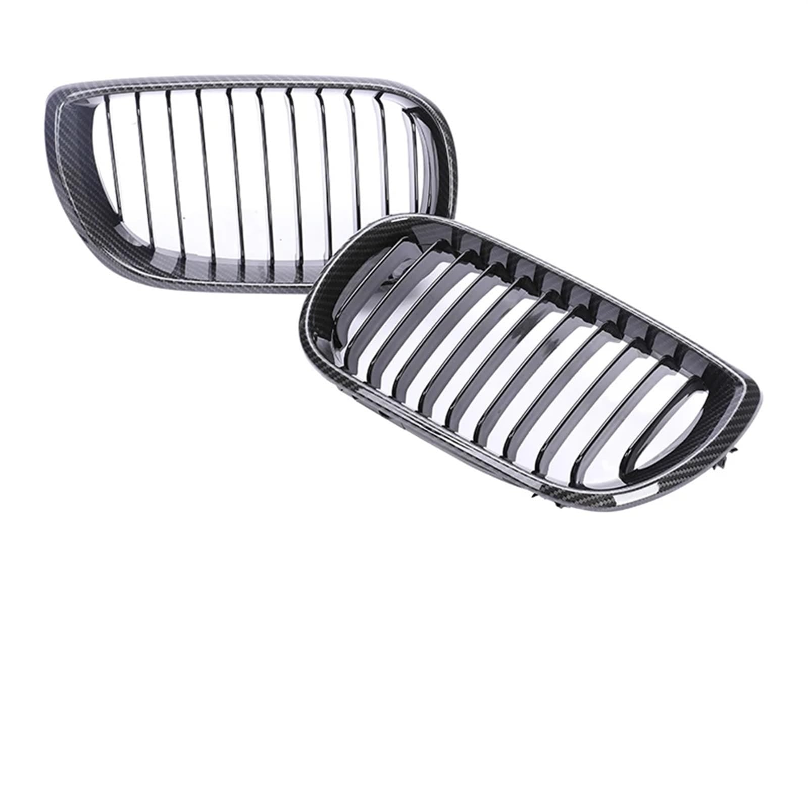 Sport Kühlergrill 2/4 Türen Grill Für 3er E46 2002 2003 2004 2005 Frontstoßstange Niere Armaturenbrett Air Center Racing Schwarz Chrom Grill Haube Teile Auto Kühlergrill(2-Single Carbo 02-05) von BIISVM