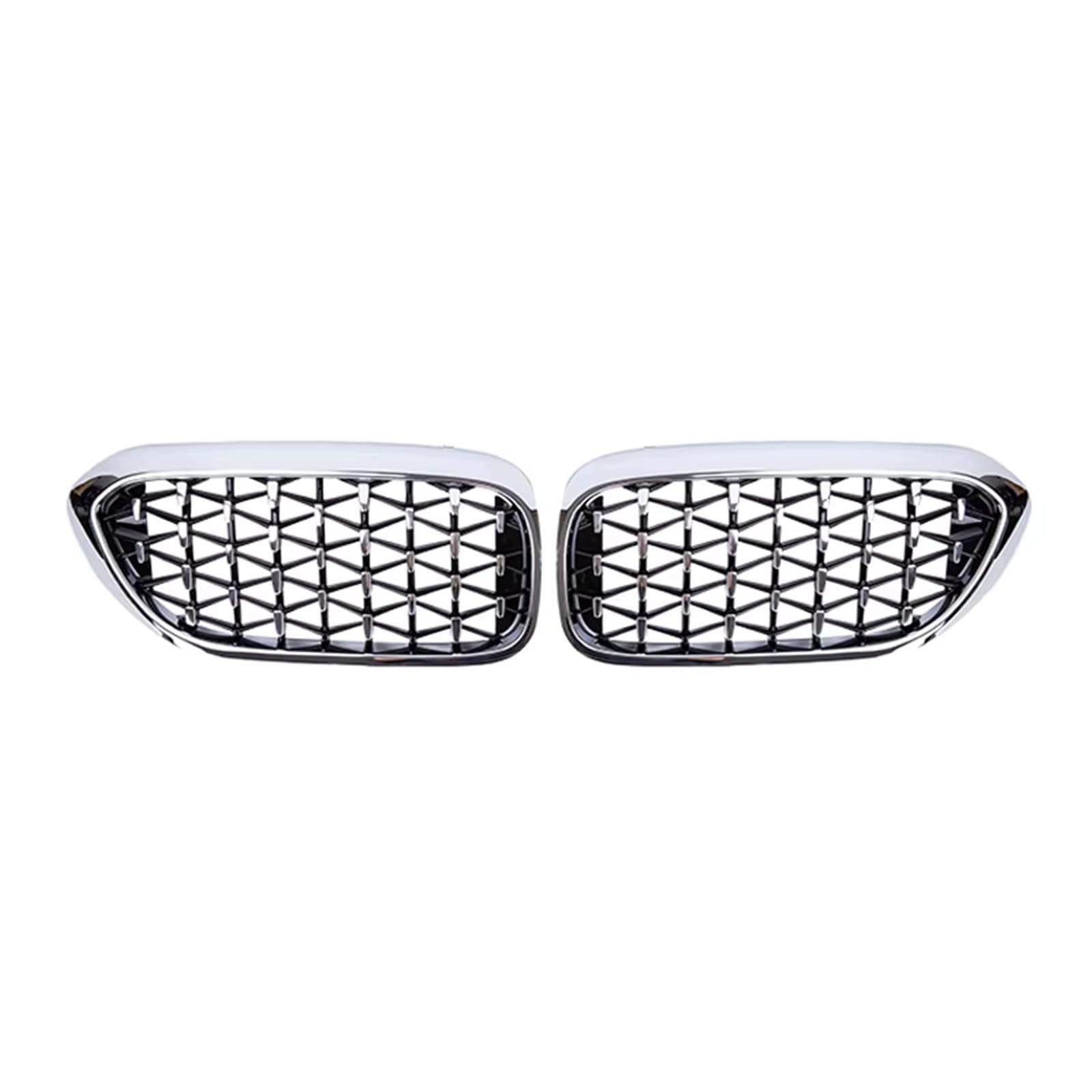 Sport Kühlergrill Auto Diamant Grills Für G30 G31 G38 5 Serie 525i 528i 530i 540i 2017 2018 2019 2020 Front Niere Grill Auto Styling Auto Kühlergrill(All Silver) von BIISVM