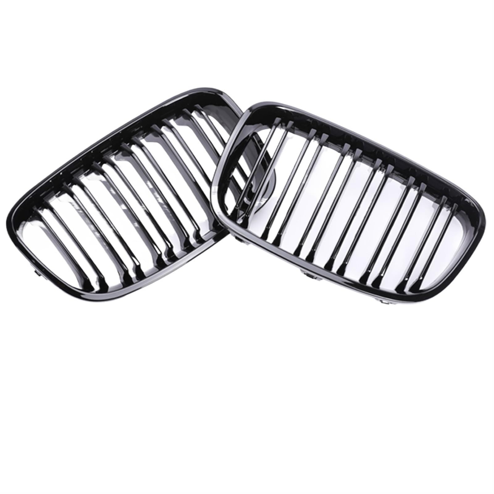 Sport Kühlergrill Auto-Frontnierengrill Für 1er F20 F21 2011 2012 2013 2014 116i 118i 120i, Glänzend Schwarz, Renngrill, Doppellamellen, Zubehör Auto Kühlergrill(Dual Gloss Black) von BIISVM