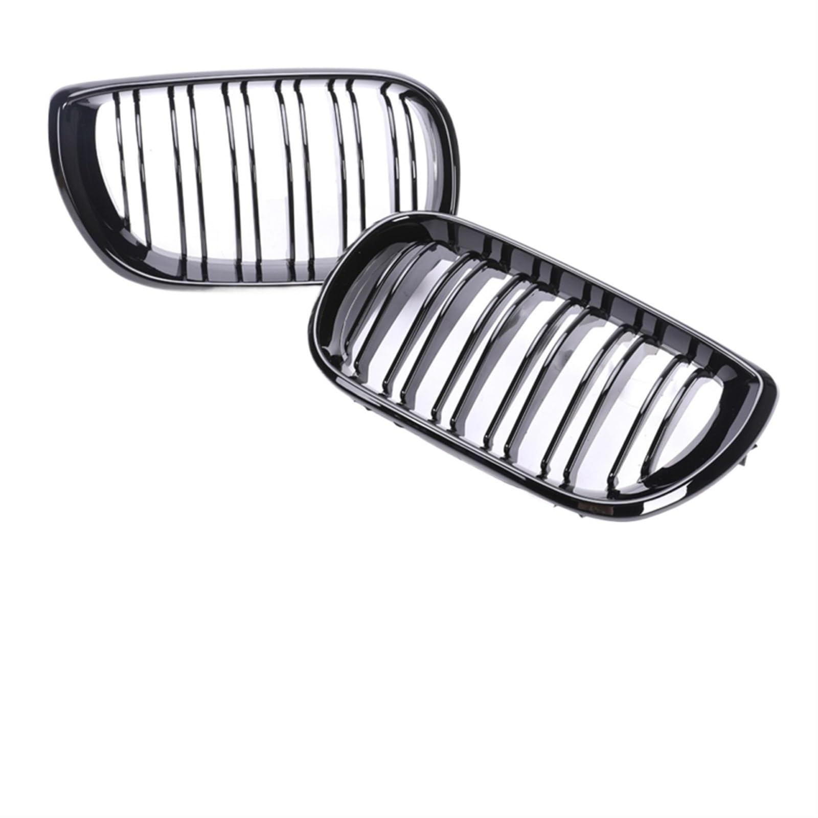 Sport Kühlergrill Auto-Frontstoßstange, Nieren-Racing-Grill, Glänzend Schwarz, Haubengrill, Doppellamellen, Für 3er-Serie E46 Facelift 2004 2005 2006 2007 2/4-Türer Auto Kühlergrill(4-dual black 04-07 von BIISVM