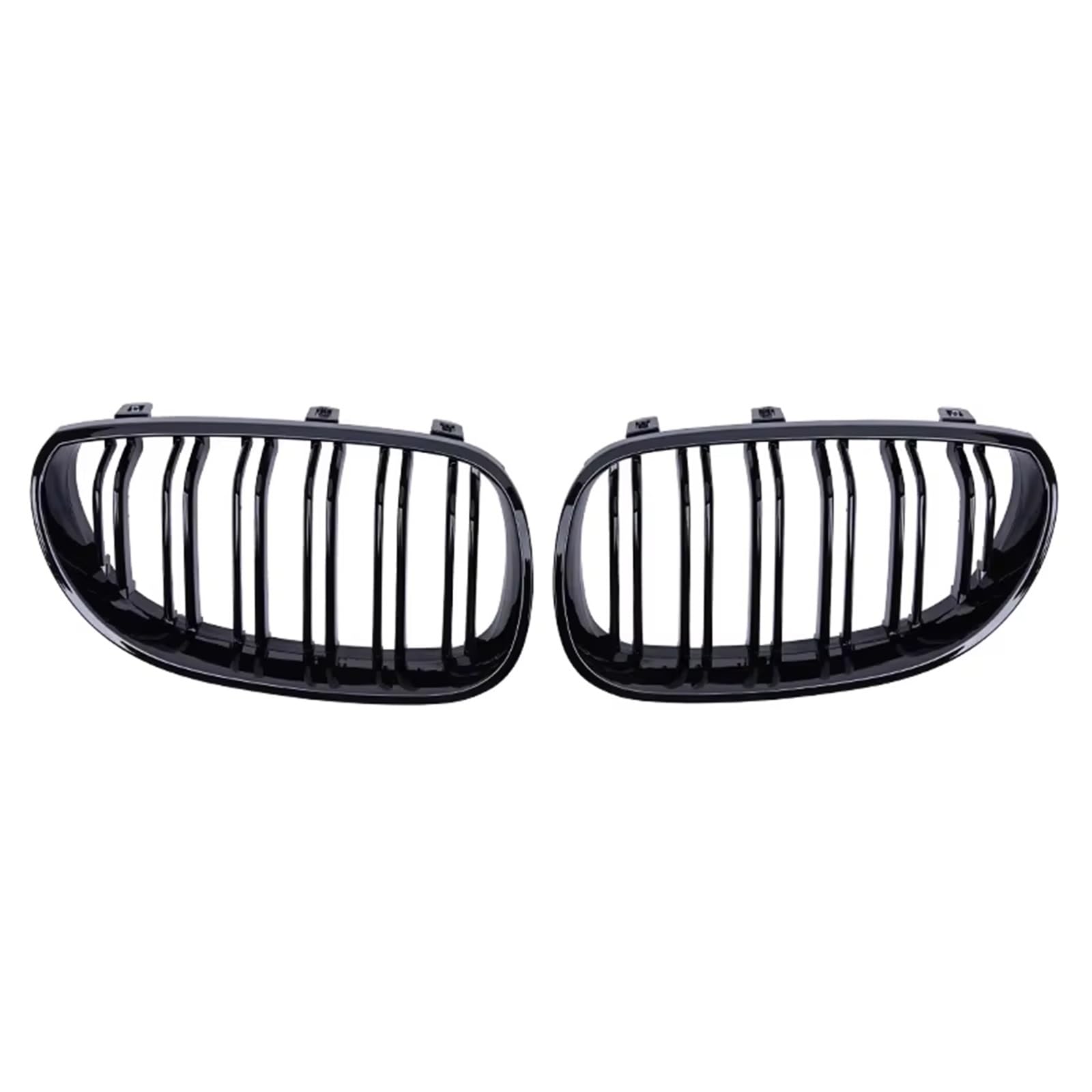 Sport Kühlergrill Auto-Frontstoßstangengrill, Nieren-Racing-Grill, Für E60 E61 5er-Serie 2003 2004 2005 2006 2007 2008 2009, Glänzend Schwarz, Auto-Doppellamellengitter Auto Kühlergrill von BIISVM