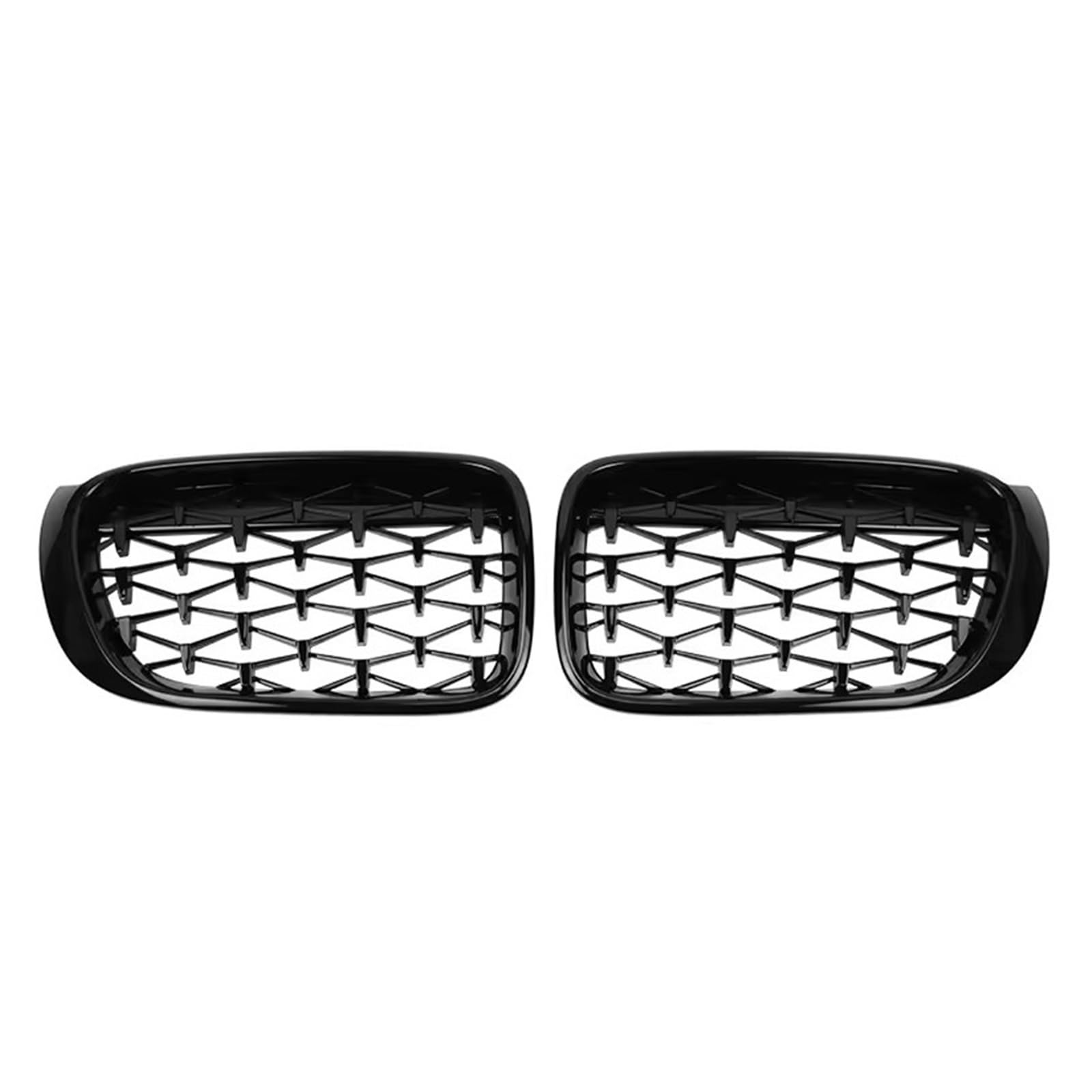 Sport Kühlergrill Chrom-Diamanten-Stil Frontstoßstangengitter Für X3 F25 X4 F26 2014 2015 2016 2017 2018 Carbonfaser-Look Doppellinien-Renngrill Auto Kühlergrill(Diamond-Glossy Black) von BIISVM