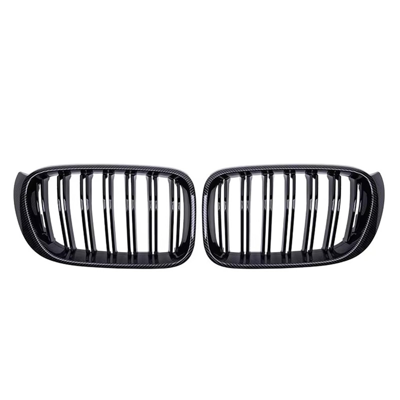 Sport Kühlergrill Chrom-Diamanten-Stil Frontstoßstangengitter Für X3 F25 X4 F26 2014 2015 2016 2017 2018 Carbonfaser-Look Doppellinien-Renngrill Auto Kühlergrill(Double-Carbon Look) von BIISVM