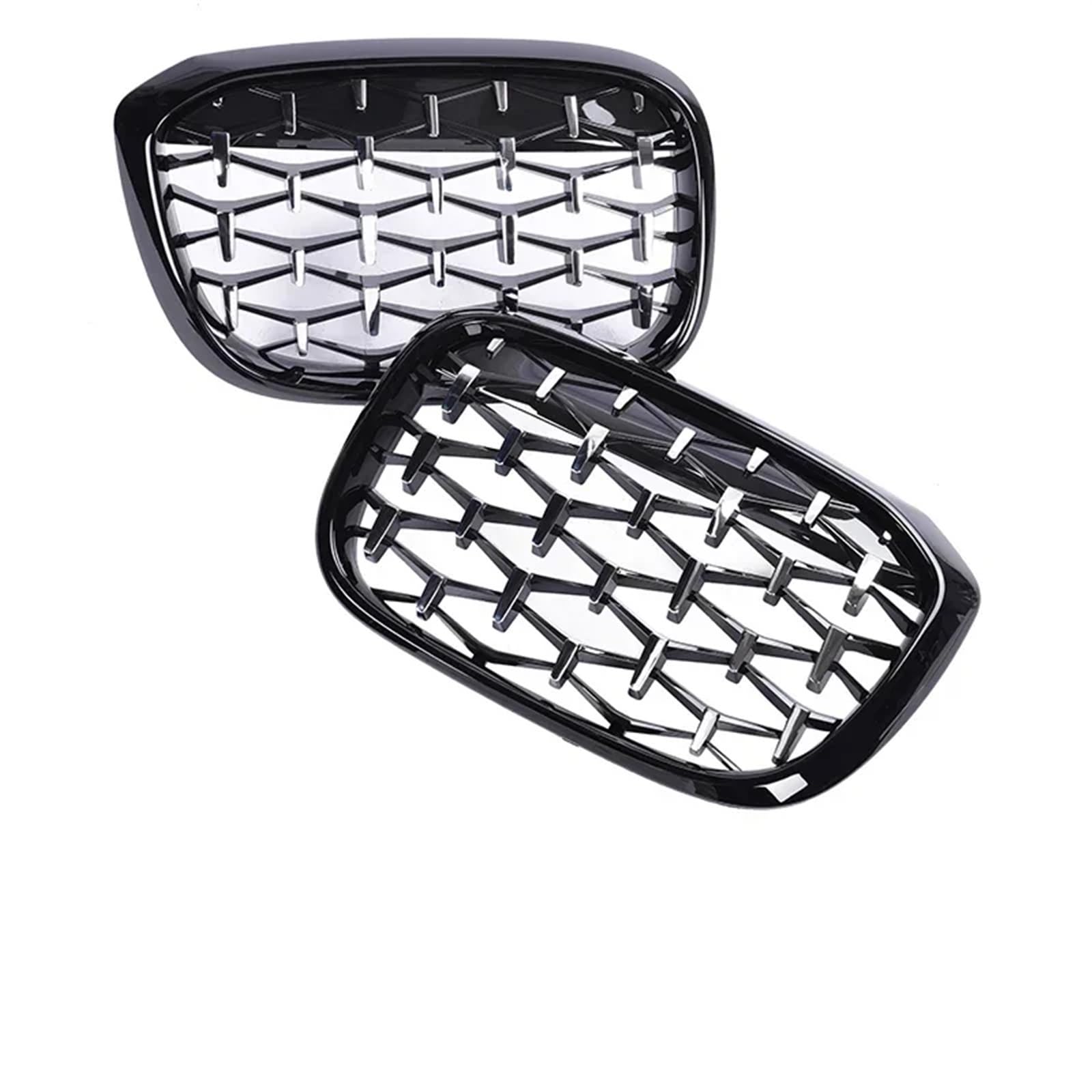 Sport Kühlergrill Chrom Shooting Star Frontstoßstange Niereneinsatz Racing Grills Carbon Grille Zubehör Für X3 X4 G01 G02 2019 2020 2021 2022 2023 Auto Kühlergrill(Chrome Black Diamond) von BIISVM