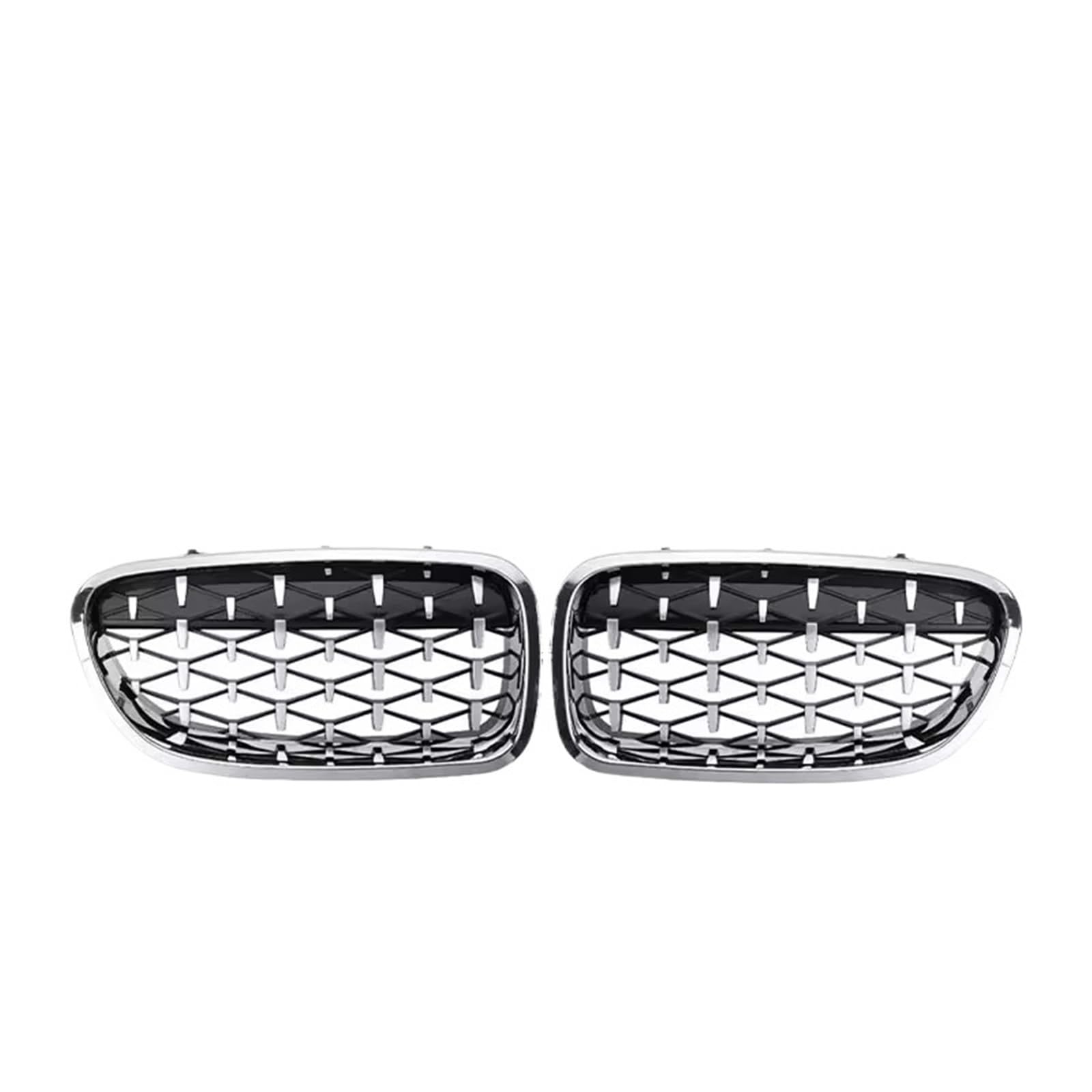 Sport Kühlergrill Diamant-Stil Auto-Frontgrill Für 5er F10 Grill F11 F18 2010 2011 2012 2013 2014 2015 2016 2017, Glänzend Schwarz, Renngrill, Autozubehör Auto Kühlergrill(Full Sliver) von BIISVM