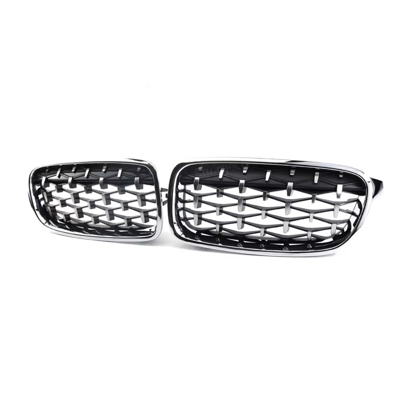 Sport Kühlergrill Doppellamellen-Racing-Sportgrill Für 3er F30 F31 F35 2011 2012 2013 2014 2015 2016 2017 2018 2019 Diamant-Frontstoßstangen-Nierengrill Auto Kühlergrill(Sliver) von BIISVM