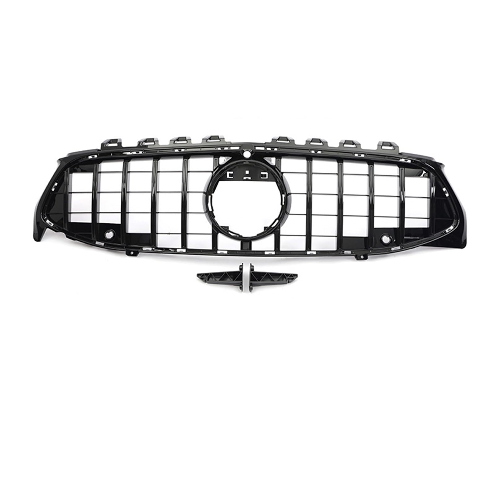 Sport Kühlergrill Frontstoßstange GT Diamond Für AMG Grill Für Benz Für CLA W118 CLA180 CLA200 CLA250 CLA260 CLA45 2019–2024, Schwarz-silberner Facelift-Grill Auto Kühlergrill(GT Black with Camera) von BIISVM