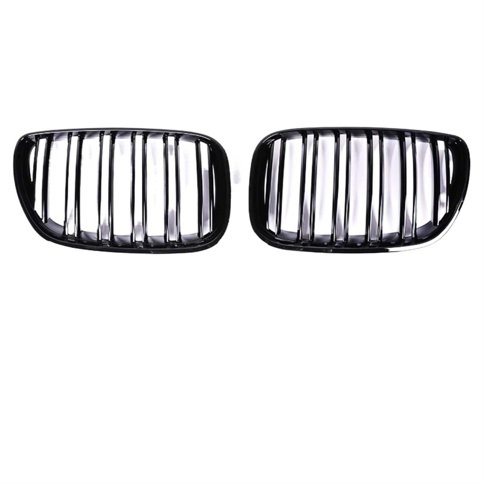 Sport Kühlergrill Frontstoßstange Nierengitter Kohlefaser Heizkörper Schwarz Glänzend Racing Grills Abdeckung Für X5 E53 X5M 2003 2004 2005 2006 Auto Kühlergrill(Dual Black 03-06) von BIISVM