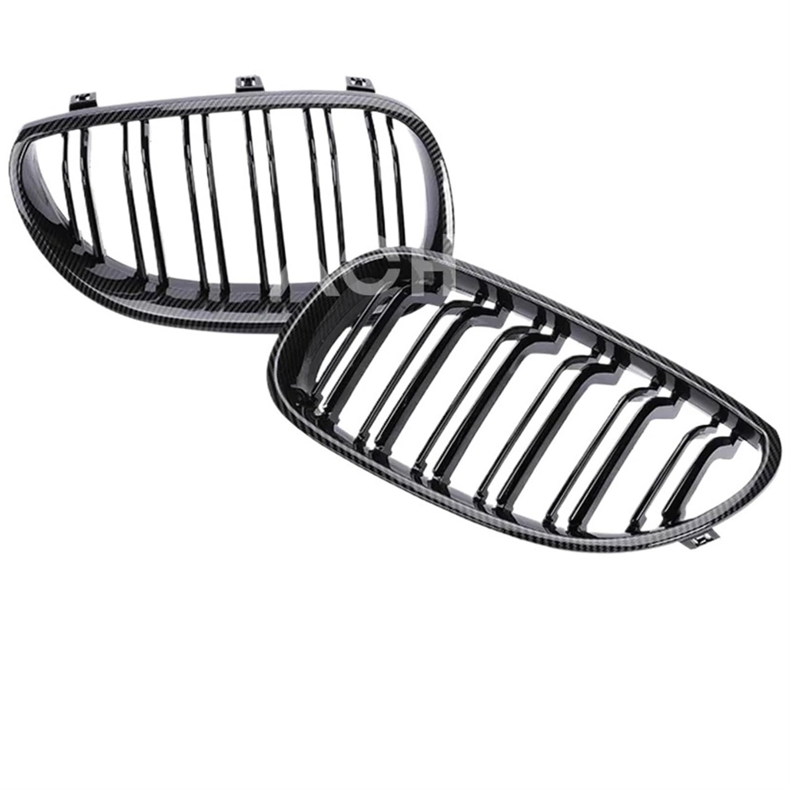 Sport Kühlergrill Frontstoßstange Racing M5 Grill Glänzend Schwarz Chrom Carbon Grill Für 5er E60 E61 2004 2005 2006 2007 2008 2009 530i 535i 540i Zubehör Auto Kühlergrill(Dual Carbon Look) von BIISVM