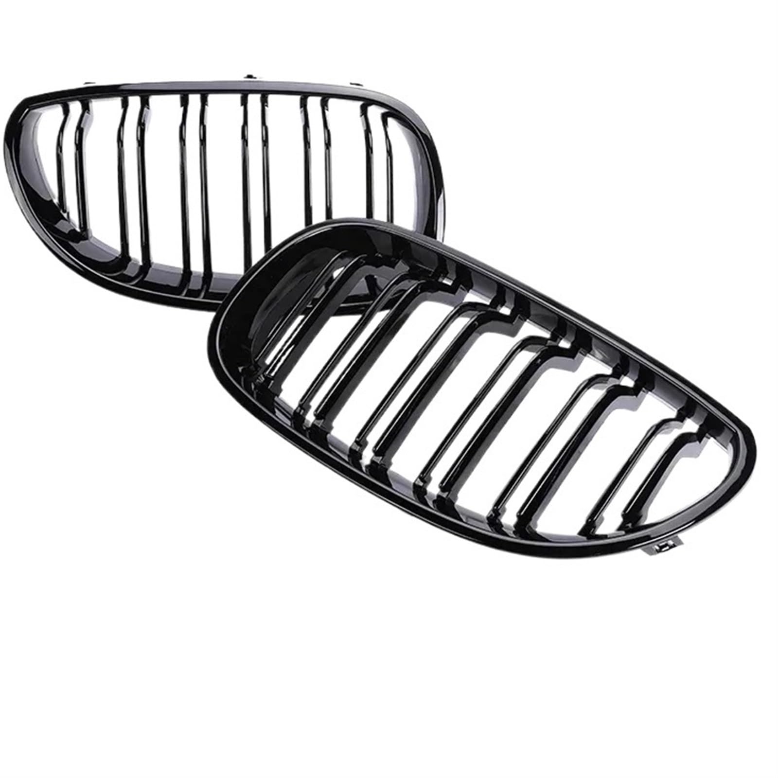 Sport Kühlergrill Frontstoßstange Racing M5 Grill Glänzend Schwarz Chrom Carbon Grill Für 5er E60 E61 2004 2005 2006 2007 2008 2009 530i 535i 540i Zubehör Auto Kühlergrill(Dual Gloss Black) von BIISVM