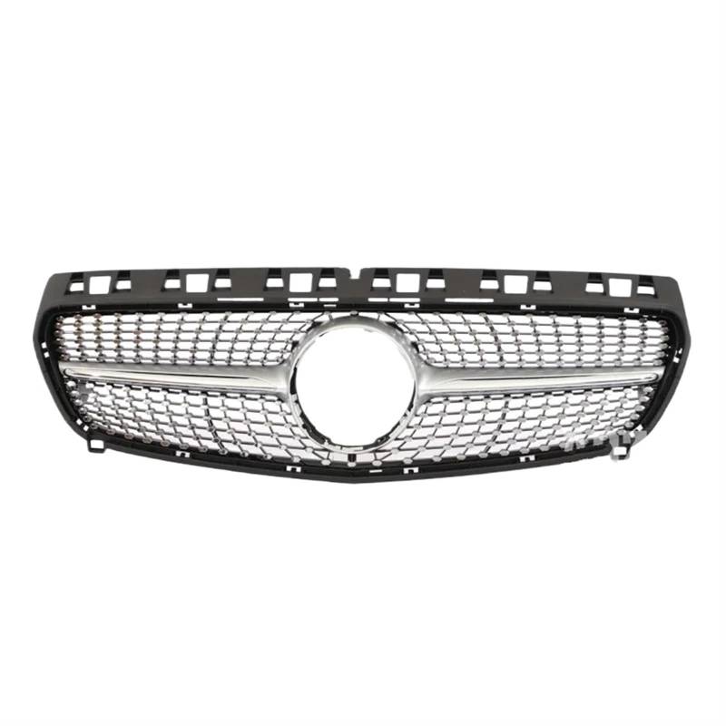 Sport Kühlergrill Frontstoßstange Schwarz Silber A45 Stil Für AMG Für GT Kühlergrill Für Benz A Klasse W176 A35 A180 A200 A250 A260 2013 2014 2015 2016 2017 2018 Auto Kühlergrill(13-15 Dia Silver) von BIISVM