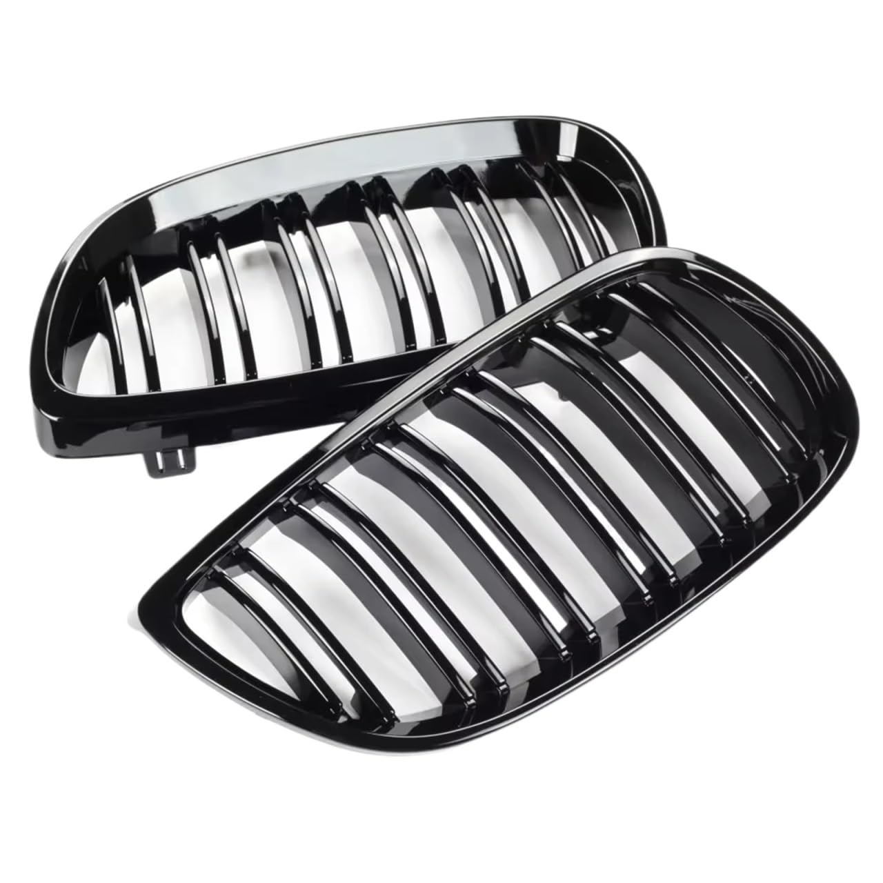 Sport Kühlergrill Frontstoßstangen-Nierengrill Für E92 E93 M3 2006 2007 2008 2009 2010 2011 2012 2013, Glänzend Schwarz, Dual-Line-Grill, Renngitter, Ersatzteil Auto Kühlergrill von BIISVM