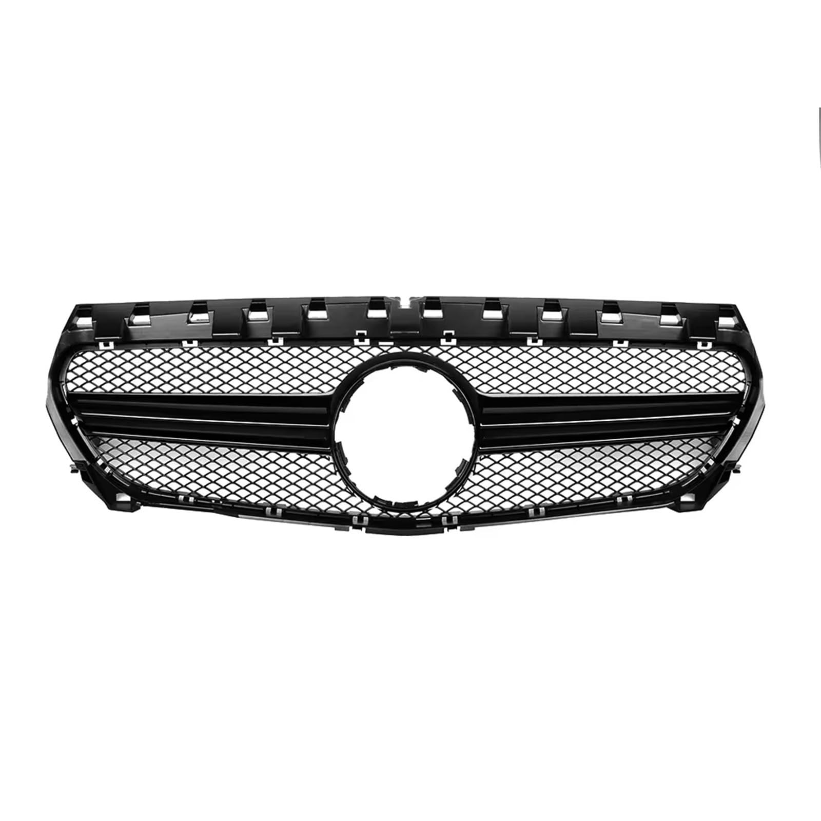 Sport Kühlergrill Für AMG Style Grille Für Benz Für CLA-Klasse W117 C117 X117 2013 2014 2015 2016 2017 2018 2019 Chrom Schwarz Diamanten Stil Stoßstange Grille Auto Kühlergrill(A-Black) von BIISVM