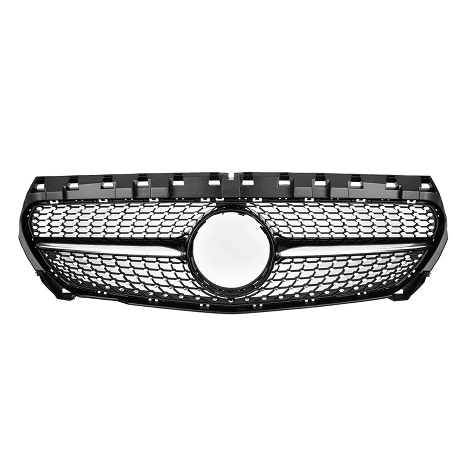 Sport Kühlergrill Für AMG Style Grille Für Benz Für CLA-Klasse W117 C117 X117 2013 2014 2015 2016 2017 2018 2019 Chrom Schwarz Diamanten Stil Stoßstange Grille Auto Kühlergrill(Diamonds-Black) von BIISVM