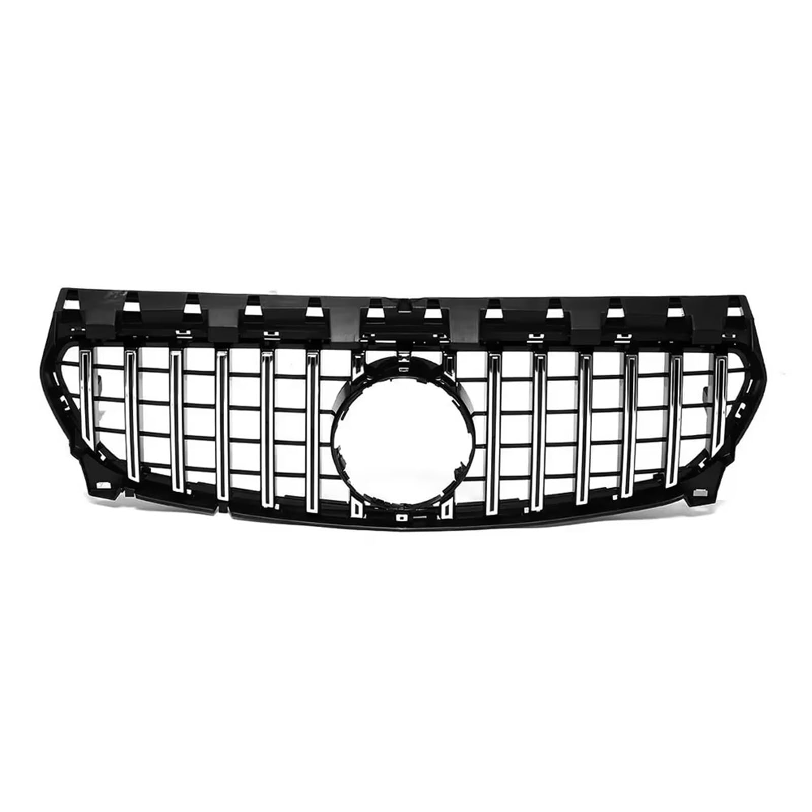 Sport Kühlergrill Für AMG Style Grille Für Benz Für CLA-Klasse W117 C117 X117 2013 2014 2015 2016 2017 2018 2019 Chrom Schwarz Diamanten Stil Stoßstange Grille Auto Kühlergrill(G-Silver) von BIISVM