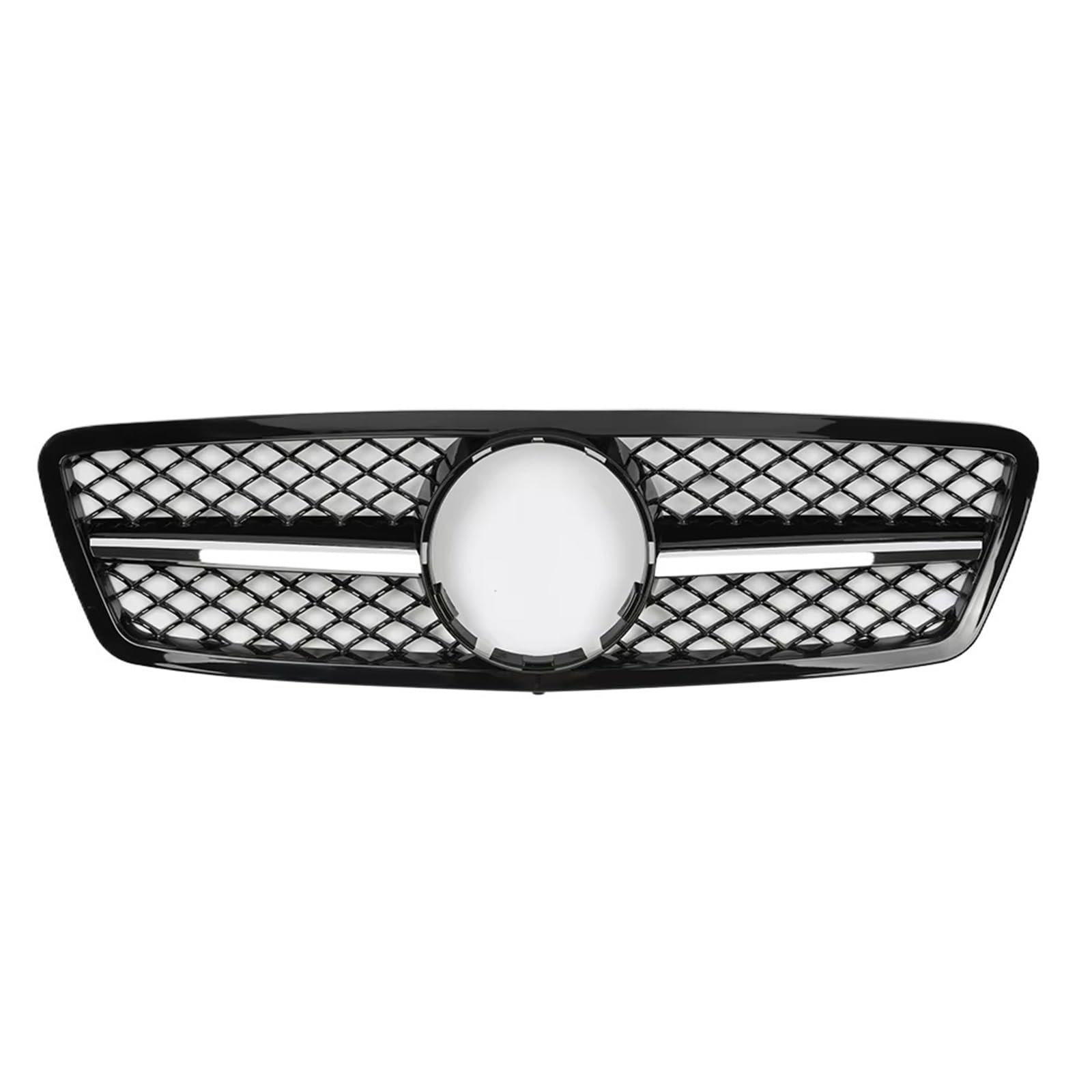 Sport Kühlergrill Für Benz C-Klasse W203 2001 2002 2003 2004 2005 2006 2007 C200 C240 ​​C320 Chrome Silver Diamonds Style Grille Black Für GTR Style Front Bumper Grille Auto Kühlergrill(A-Chrome 1 Pin von BIISVM