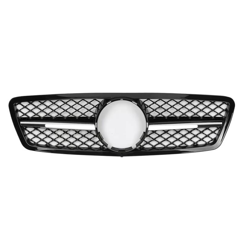 Sport Kühlergrill Für Benz C-Klasse W203 2001 2002 2003 2004 2005 2006 2007 C200 C240 ​​C320 Chrome Silver Diamonds Style Grille Black Für GTR Style Front Bumper Grille Auto Kühlergrill(A-Chrome 1 Pin von BIISVM