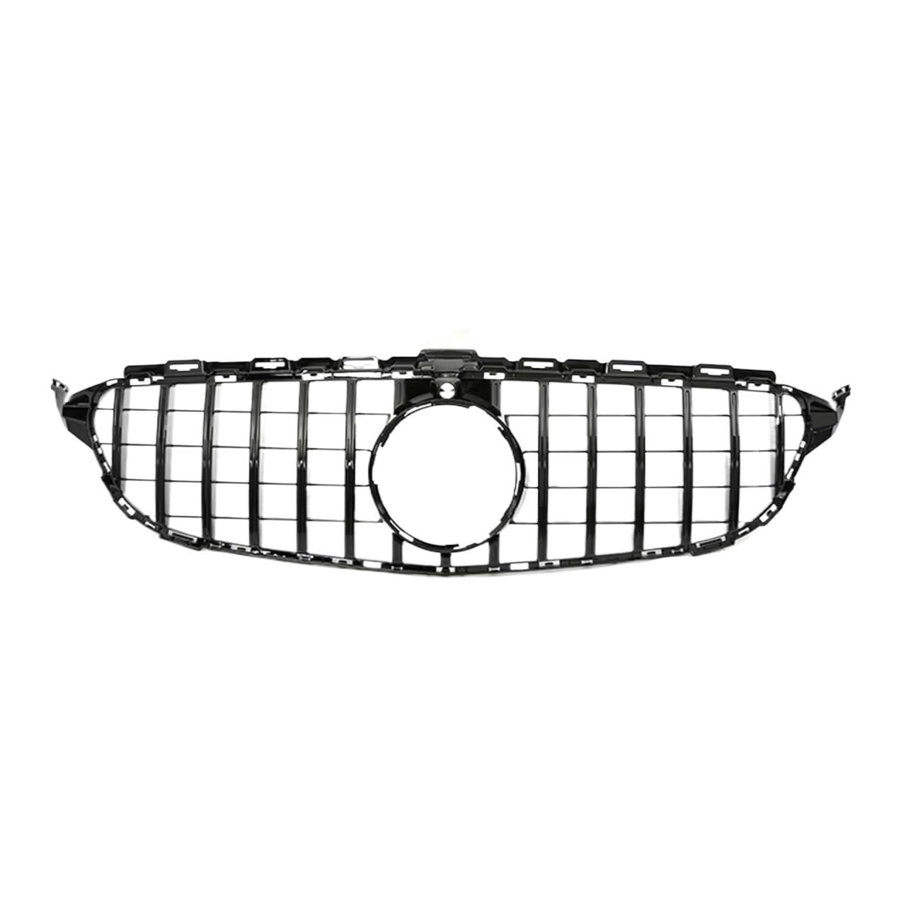 Sport Kühlergrill Für Benz C Klasse W205 Frontstoßstange Racing Grill Diamant Für AMG Für GT E63S Kühlergrill Silber Schwarz 2014 2015 16 2017 2018 C180 C200 C300 C350 Auto Kühlergrill(14-18 GT Black von BIISVM