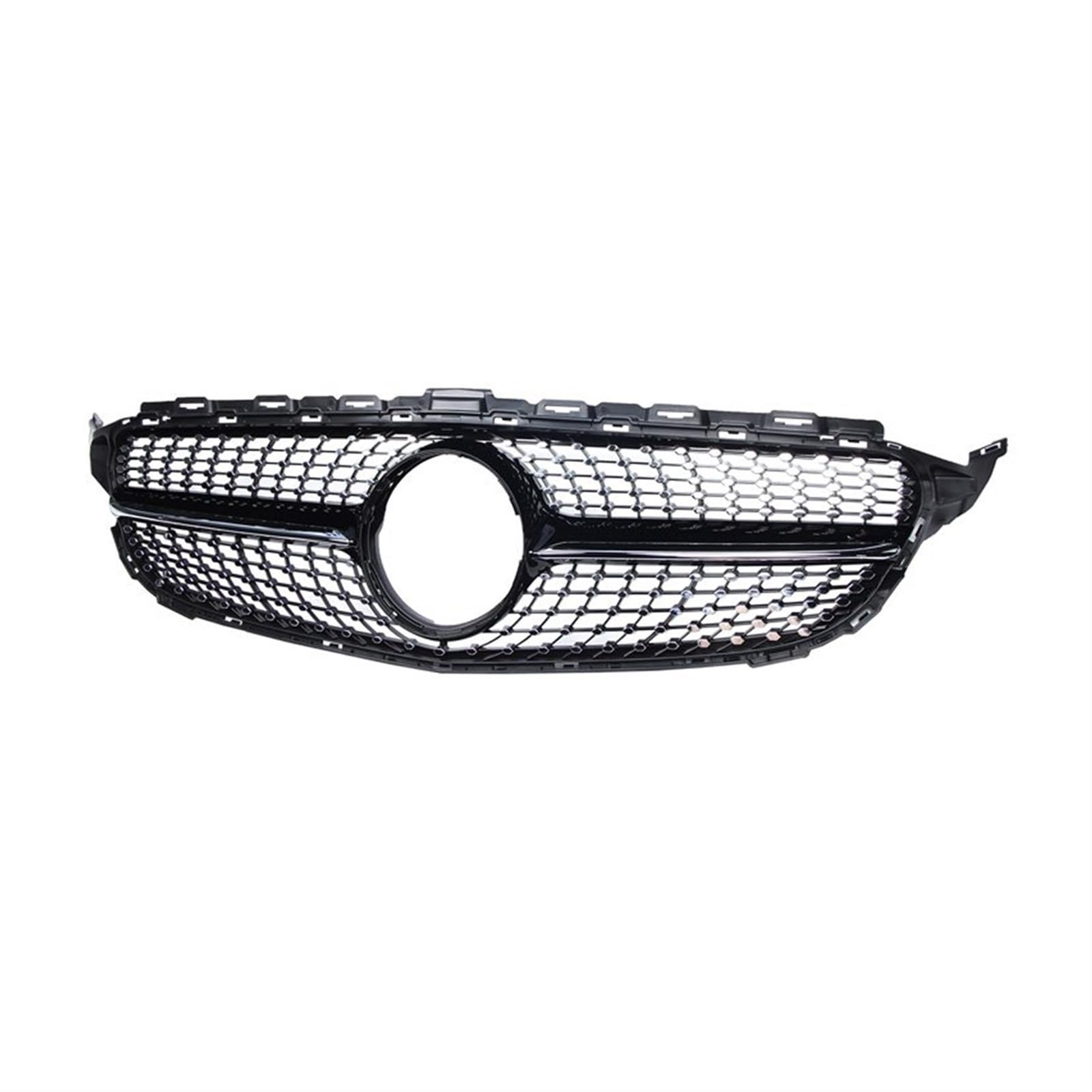 Sport Kühlergrill Für GT Kühlergrill Für C200 C300 2015 + Sports Edition Für C Klasse W205 Diamant Grille Auto Kühlergrill(Schwarz) von BIISVM