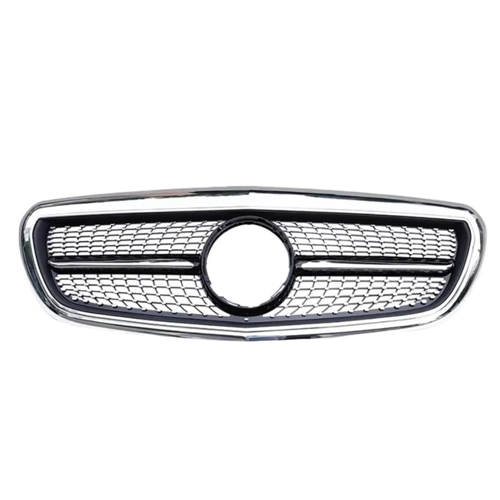 Sport Kühlergrill Für GTR Diamond Style Frontgrill Für Benz E-Klasse W213 C238 2016 2017 2018 2019 Pre-Facelift Für AMG Schwarz Silber Chrom Auto Kühlergrill(A Dia Black) von BIISVM