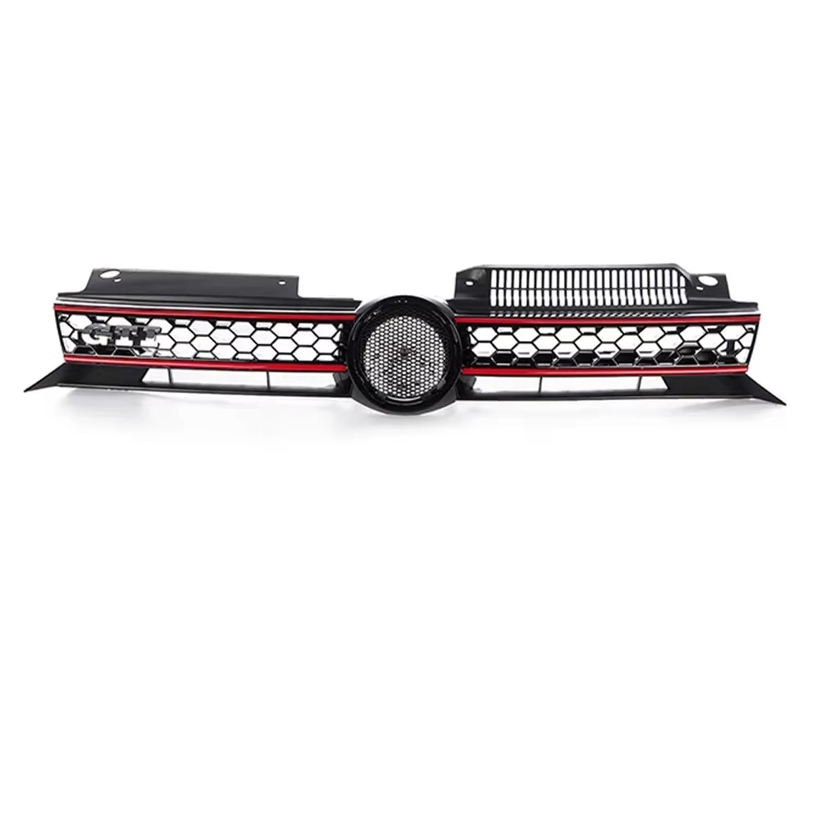 Sport Kühlergrill Für VW Für Golf 6 MK6 2009 2010 2011 2012 2013 Honeycomb Mesh Auto Vorderen Stoßfänger Kühlergrill Für GTI Stil Center Racing Grill Auto Kühlergrill(Red Line) von BIISVM