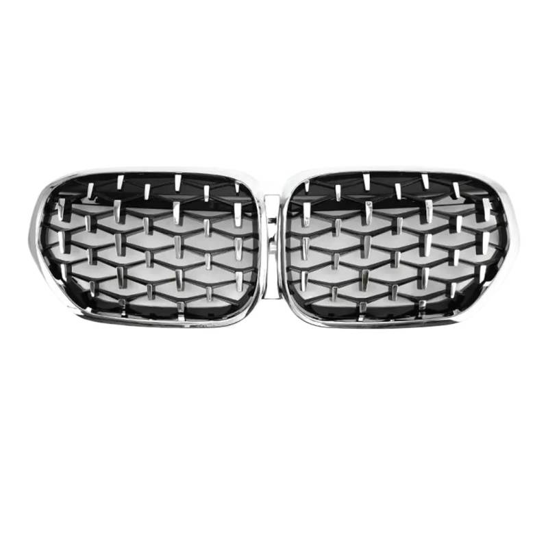 Sport Kühlergrill Für X1 F48 2020 2021 2022 SUV SDrive18i SDrive20i XDrive20i Auto Tuning Front Glanz Schwarz Nieren Diamant Grille Auto Kühlergrill(GBlack) von BIISVM