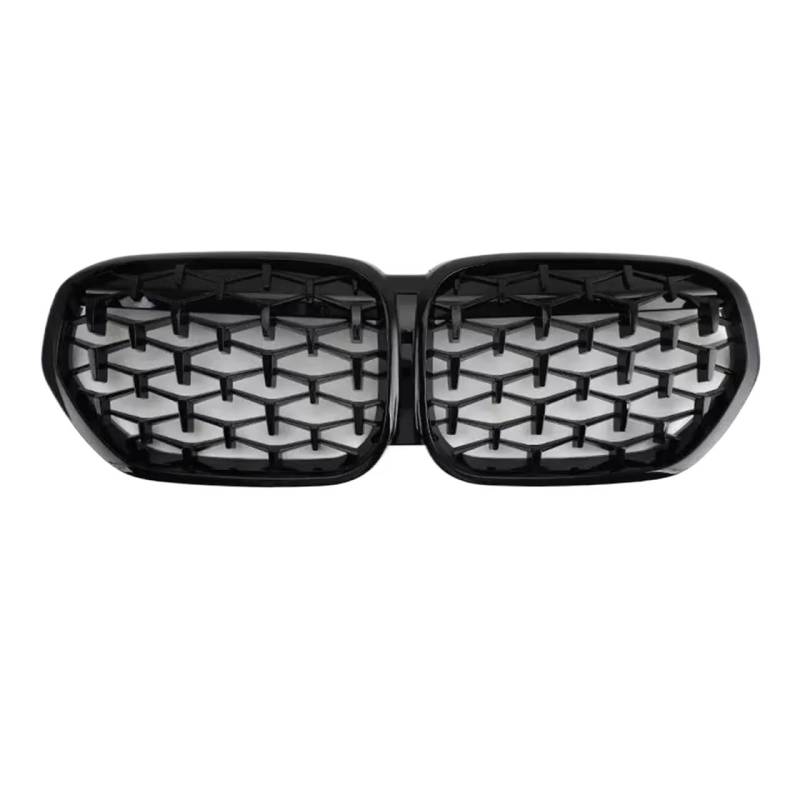 Sport Kühlergrill Für X1 F48 2020 2021 2022 SUV SDrive18i SDrive20i XDrive20i Auto Tuning Front Glanz Schwarz Nieren Diamant Grille Auto Kühlergrill(GBlack Silver) von BIISVM