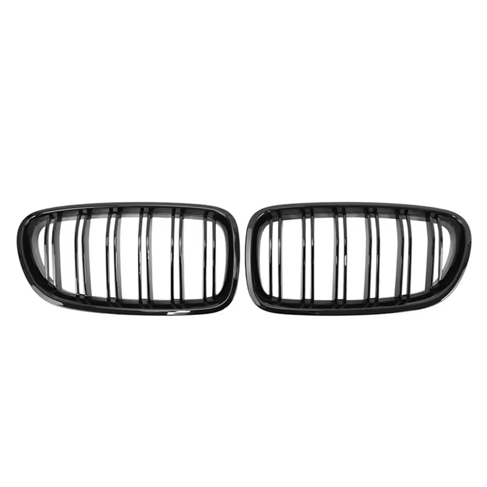 Sport Kühlergrill Obere Renngitter Im Silbernen Diamanten-Stil Für 5er F10 F11 F18 2010–2017 528i 535i Frontstoßstange Mit Zwei Lamellen Auto Kühlergrill(Double-Glossy Black) von BIISVM