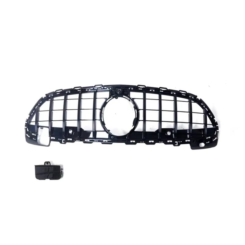 Sport Kühlergrill Schwarzer Grill Frontstoßstange GT Grill Für Benz C-Klasse W206 C180 C200 C300 C350 Sport Style 2021 2022+ Auto Kühlergrill(12 Slat Black) von BIISVM