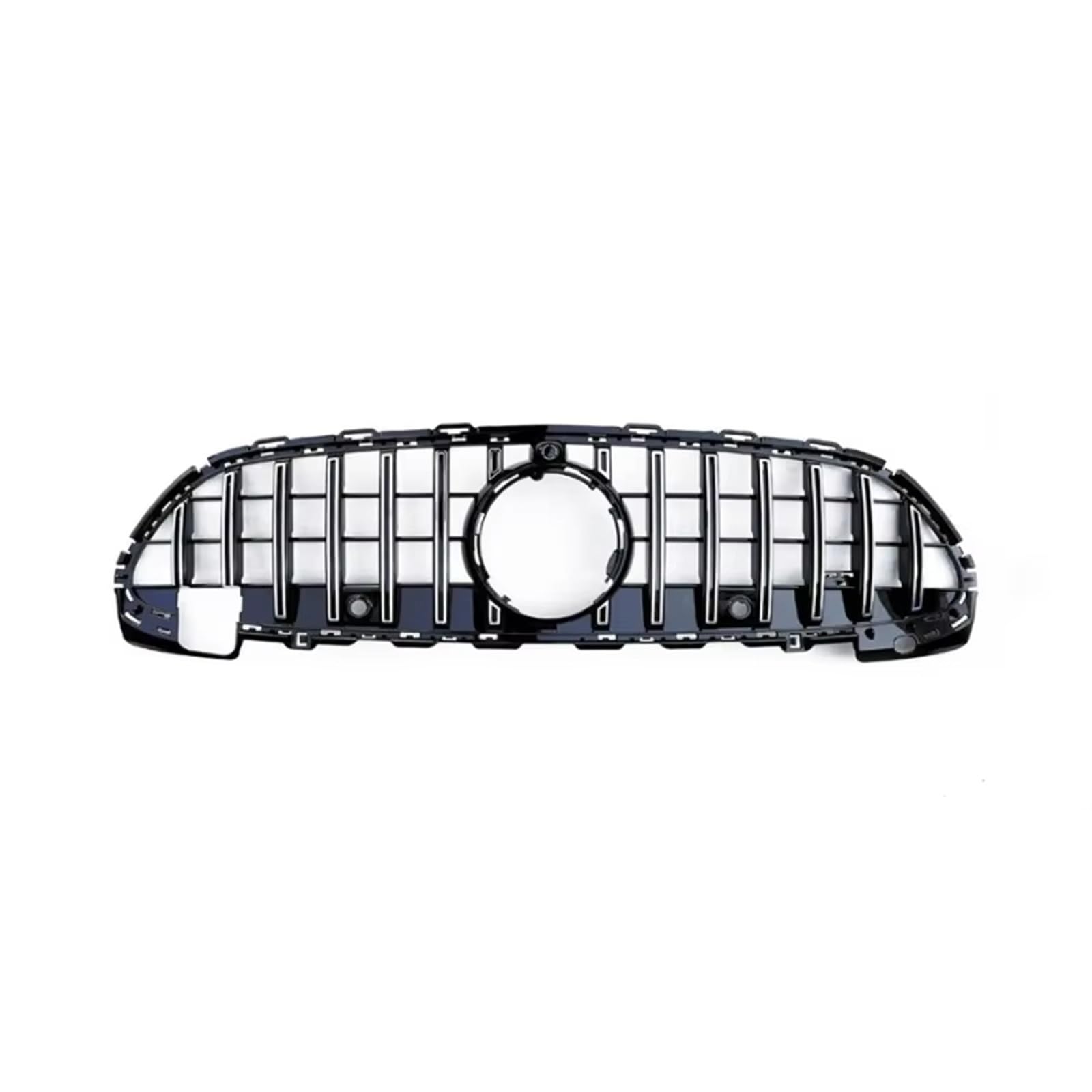 Sport Kühlergrill Schwarzer Grill Frontstoßstange GT Grill Für Benz C-Klasse W206 C180 C200 C300 C350 Sport Style 2021 2022+ Auto Kühlergrill(14 Slat Chrome) von BIISVM