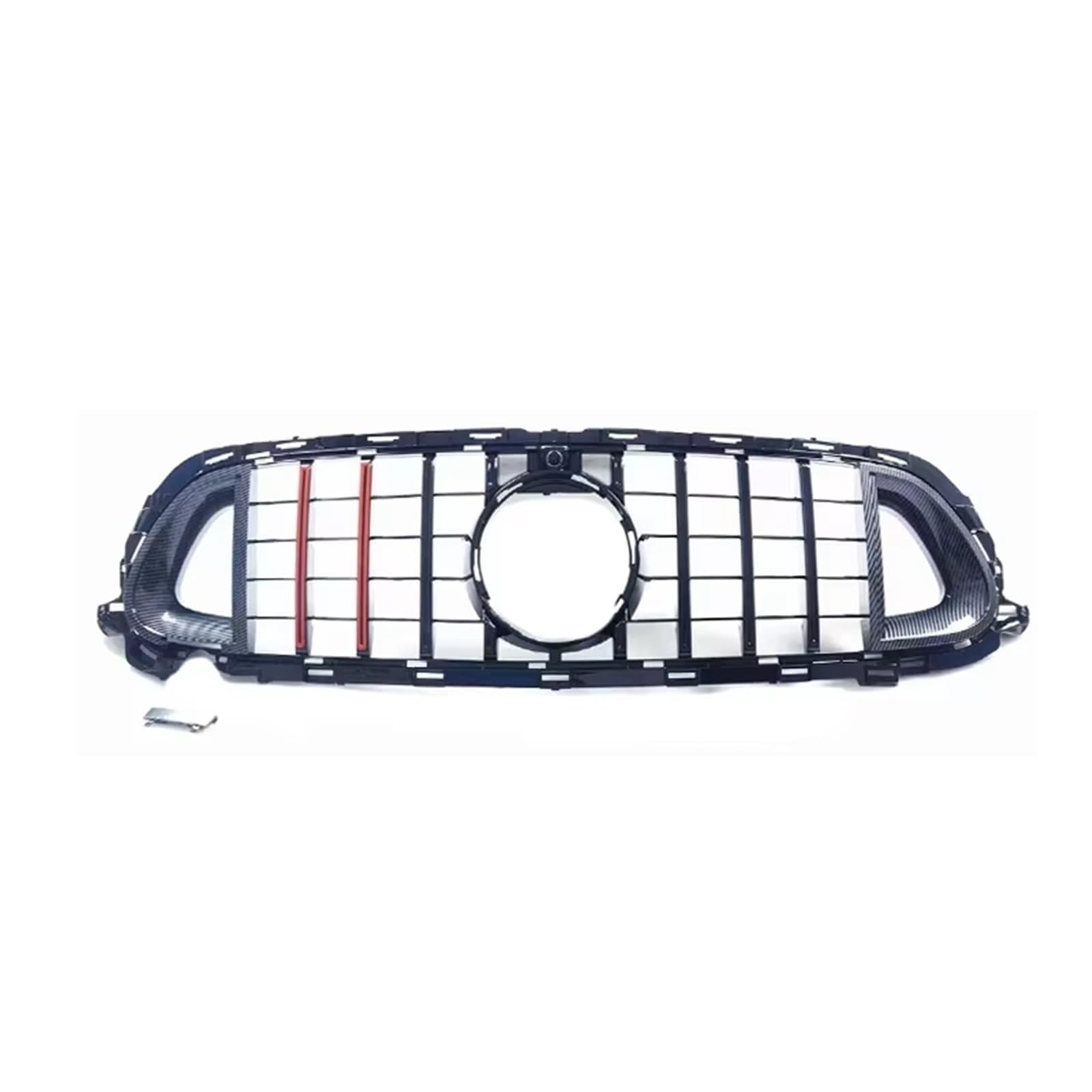 Sport Kühlergrill Schwarzer Grill Frontstoßstange GT Grill Für Benz C-Klasse W206 C180 C200 C300 C350 Sport Style 2021 2022+ Auto Kühlergrill(BRS Red) von BIISVM