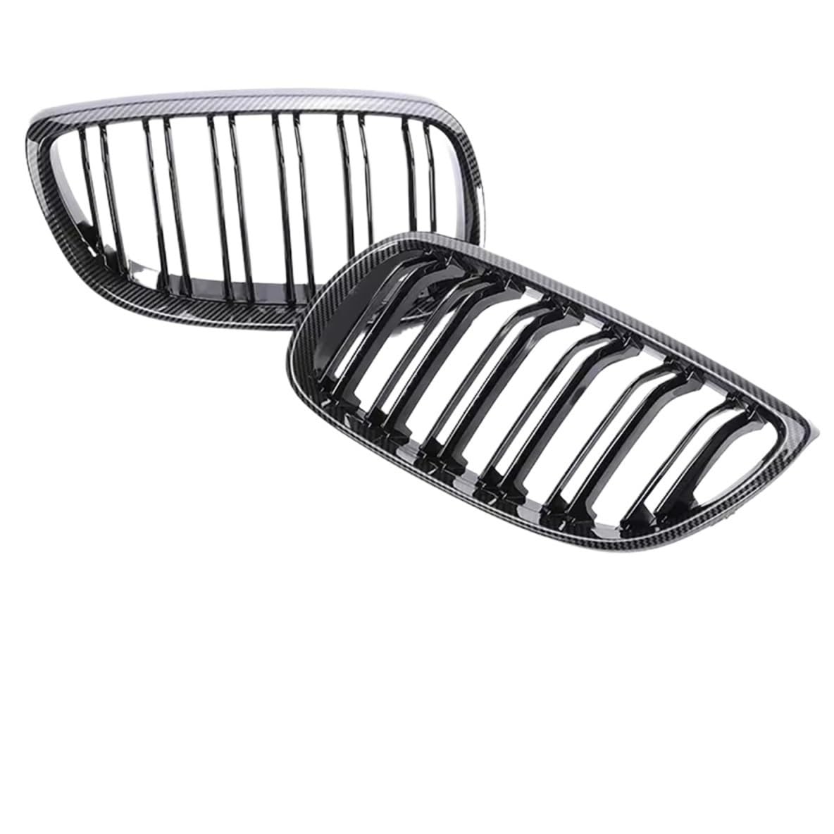 Sport Kühlergrill Teile Frontstoßstange Nierengrills Für 3er E92 E93 2005 2006 2007 2008 2009 Carbon Fiber Racing Mesh Console Center Grille Auto Kühlergrill(Carbon Look 05-09) von BIISVM