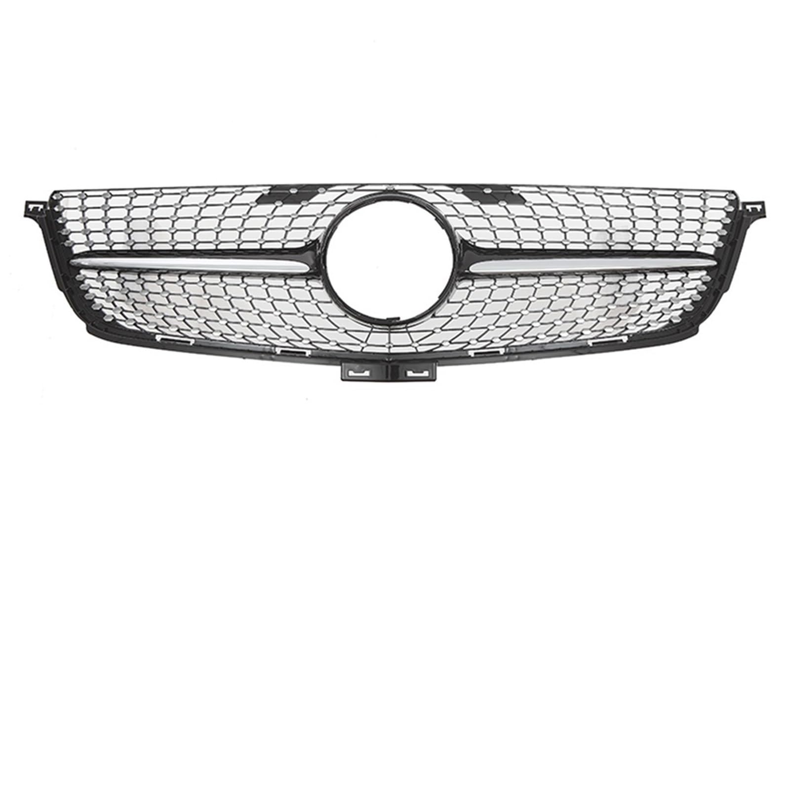 Sport Kühlergrill Vordere Renngitter Im Chrom-Silber-Diamanten-Stil. Vordere Renngitter Für Benz ML-Klasse W166 2012 2013 2014 2015 ML350 ML550 Auto Kühlergrill(Diamond-Chrome Black) von BIISVM