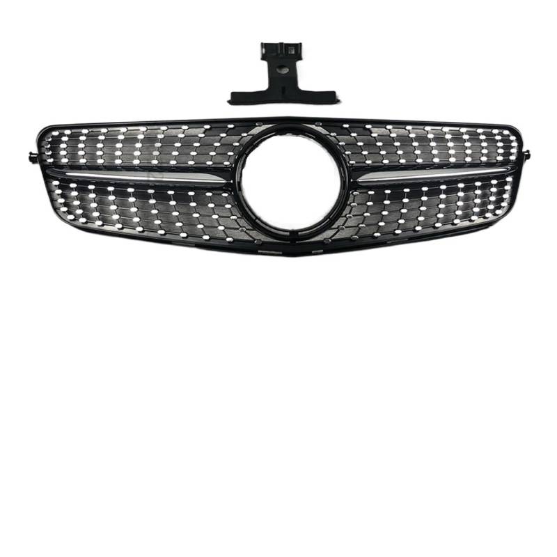 Sport Kühlergrill Vordereinlass-Kühlergrill-Stoßfänger Grill Für W204 C204 S204 C43 Für Benz C 2007-2014 Für AMG Für GT R Diamond Style Tuning Accessoires Auto Kühlergrill(Diamond Glossy Black) von BIISVM