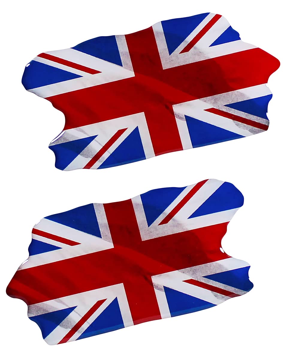 BIKE-label 3D Auto Motorrad Aufkleber Union Jack Flaggen 70 x 37 mm X300533VA von BIKE-label