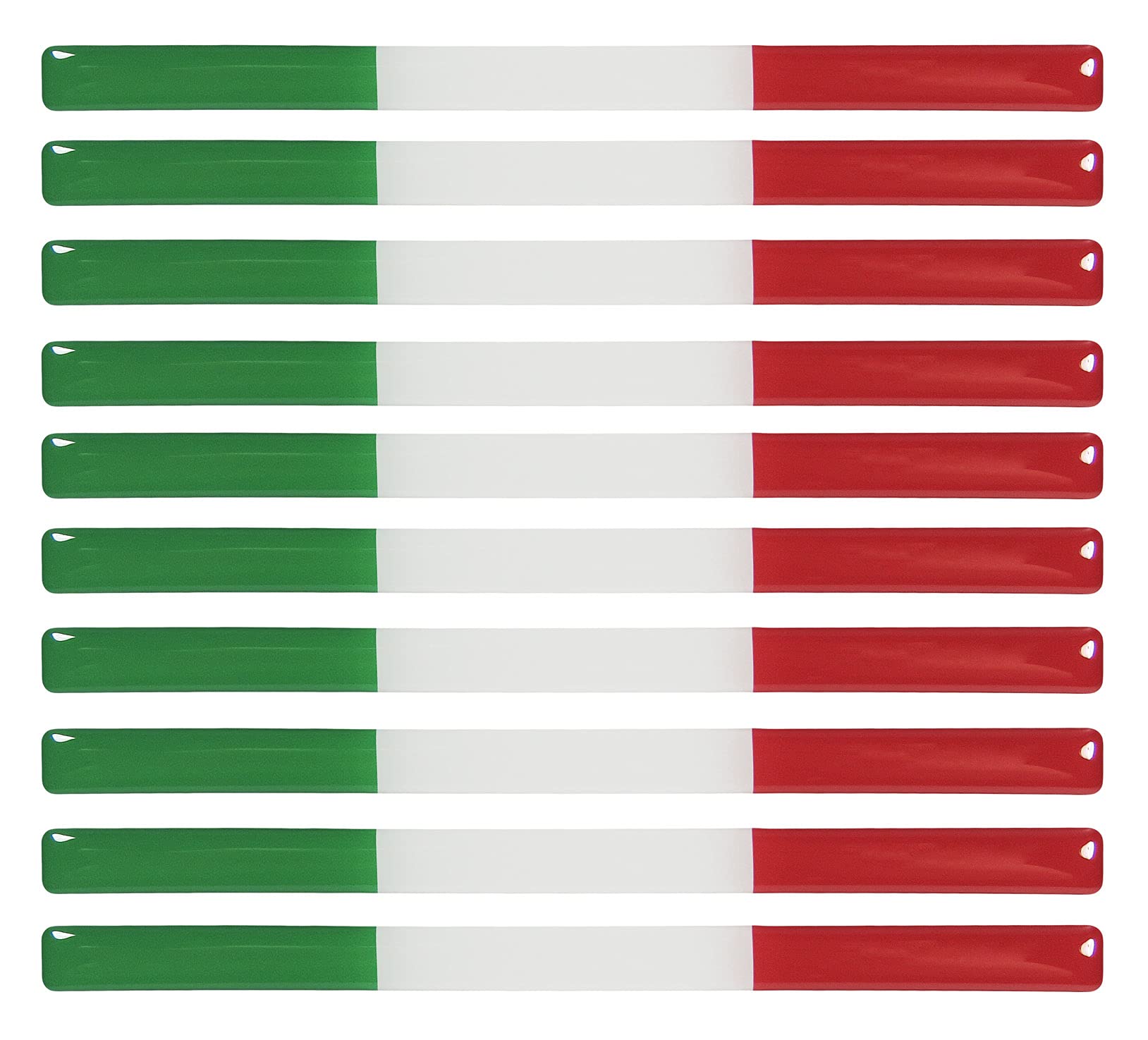 BIKE-label Italien 3D Aufkleber Flaggen 10 Stück je 150 x 10 mm Sticker für Auto Kfz Motorrad 300119VE von BIKE-label
