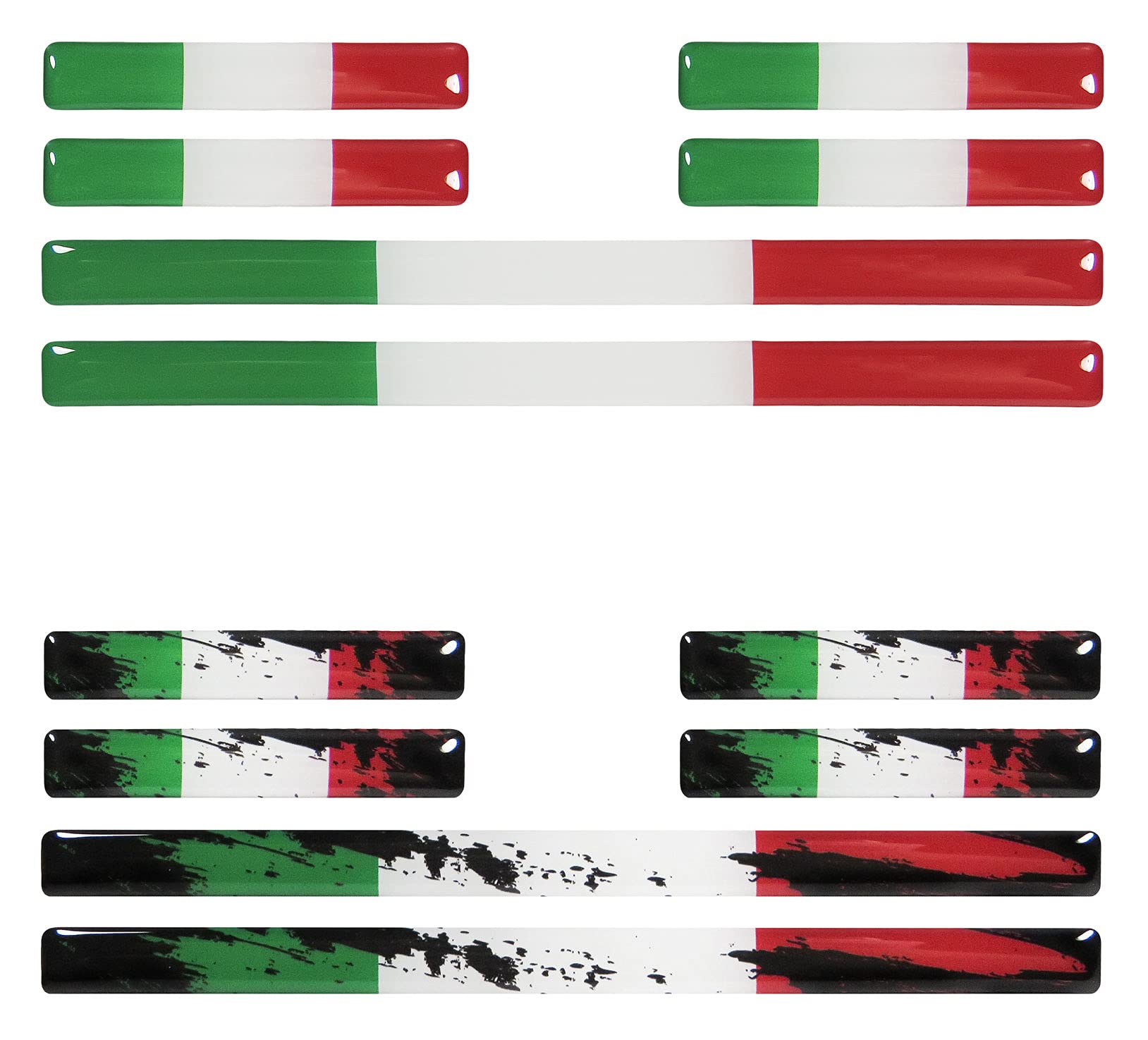 BIKE-label Italien 3D Aufkleber Flaggen 12 Stück Sticker Auto Kfz Motorrad 300123VA von BIKE-label