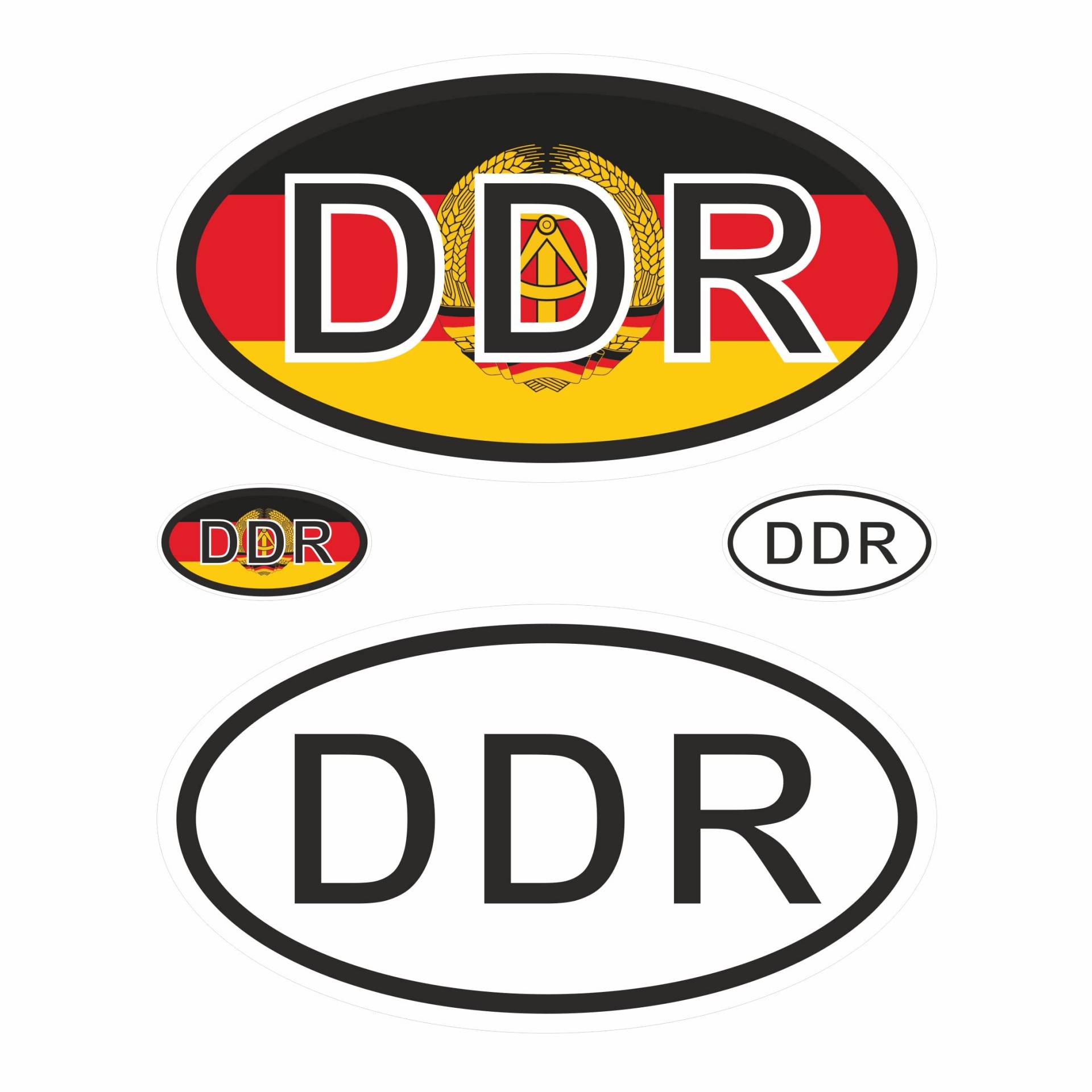 BIKE-label Länderkennzeichen Aufkleber 2D DDR für Auto Motorrad Tür Camper Sticker X400004 von BIKE-label