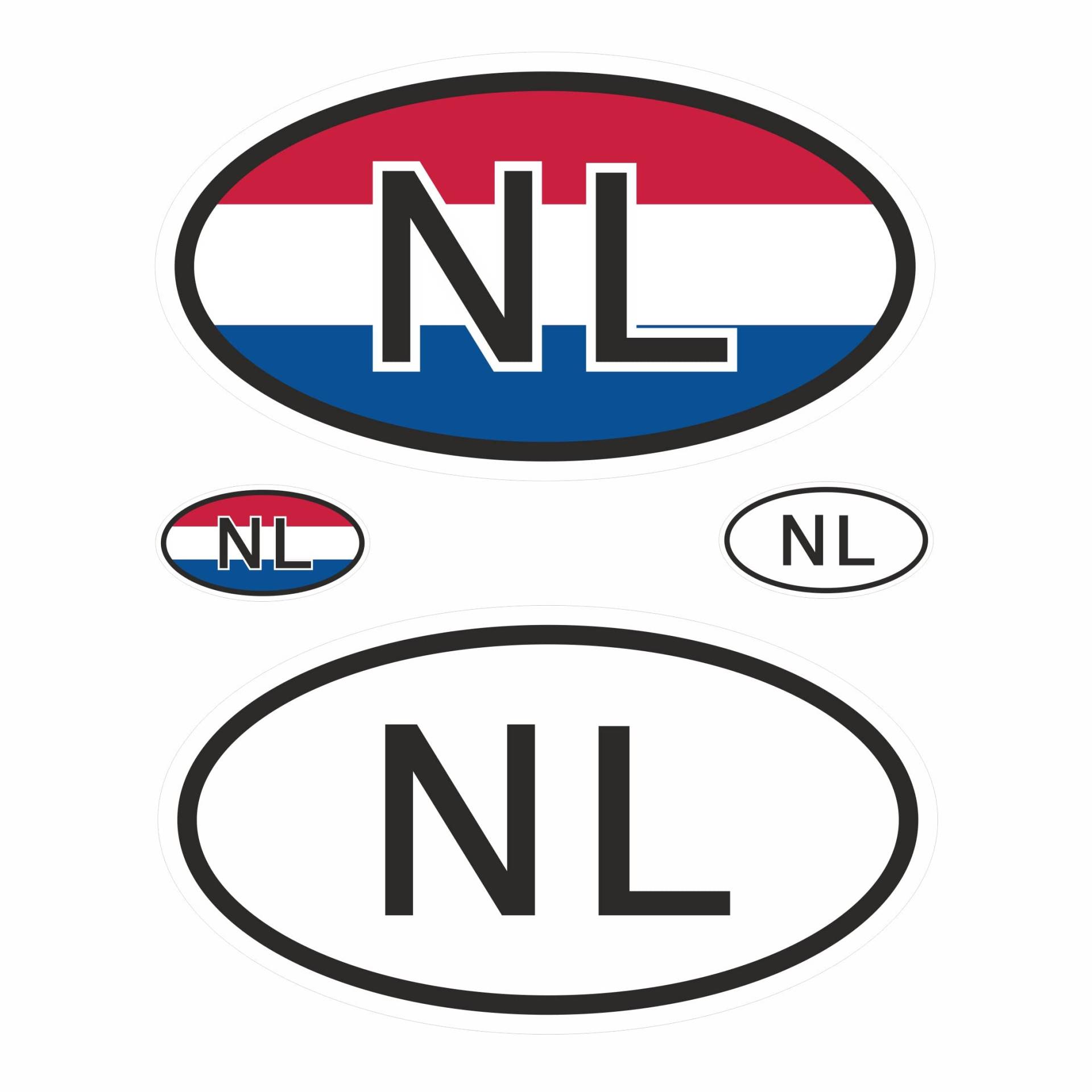 BIKE-label Länderkennzeichen Aufkleber 2D Niederlande für Auto Motorrad Tür Camper Sticker X400010 von BIKE-label