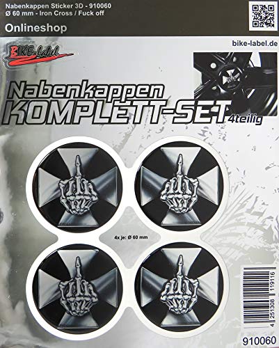 BIKE-label Nabenkappen Aufkleber Felgen Sticker 60 mm Iron Cross 910060VA von BIKE-label