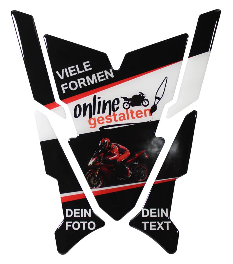 BIKE-label Tankpad kompatibel mit Yamaha MT-09 Motorrad Aufkleber selbst gestalten Foto und Text von BIKE-label