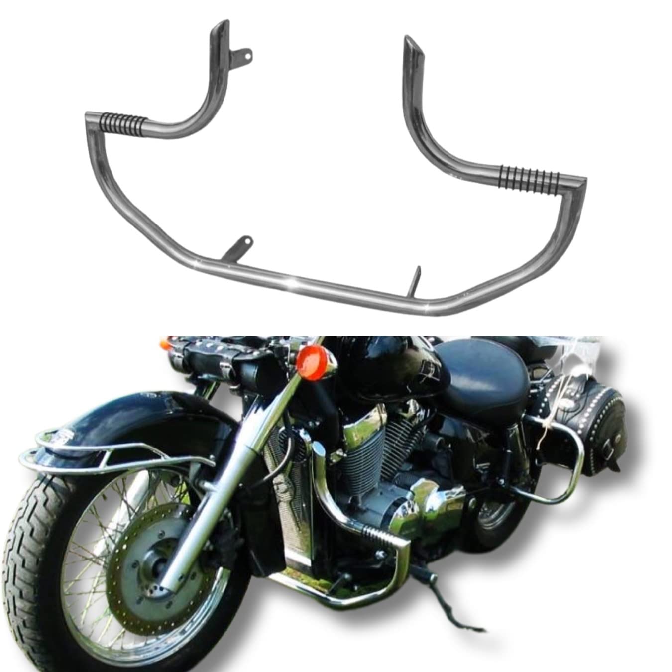 Highway Sturzbügel Motorschutz mit Fußrasten - für VT 750 Shadow C4 / C5, Aero RC 50 (+2004) | Robuster Edelstahl OH18N9 Schutz von BIKEMASTERSUK MOTORCYCLE PARTS & ACCESSORIES