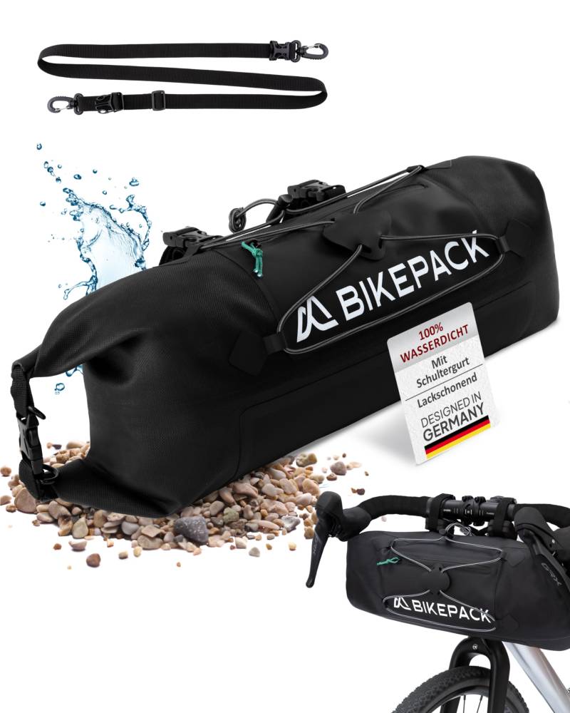 BIKEPACK Fahrradtasche Lenker - Ideale Lenkertasche Fahrrad für eBike, Rennrad & Gravel Bike Zubehör - Fahrradtasche vorne Lenker als perfekte Bikepacking Tasche: 100% wasserdicht, Premiummaterialien von BIKEPACK